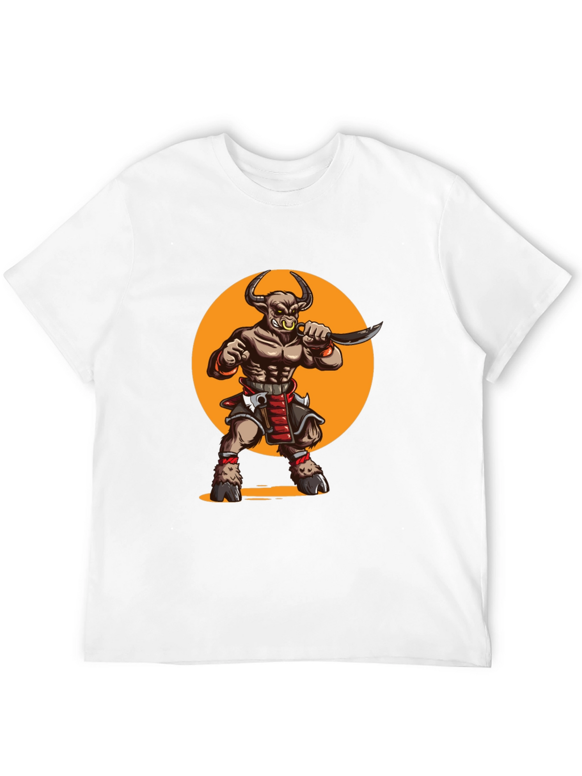 Minotaur Warrior Graphic Tee - Black Cotton Shirt