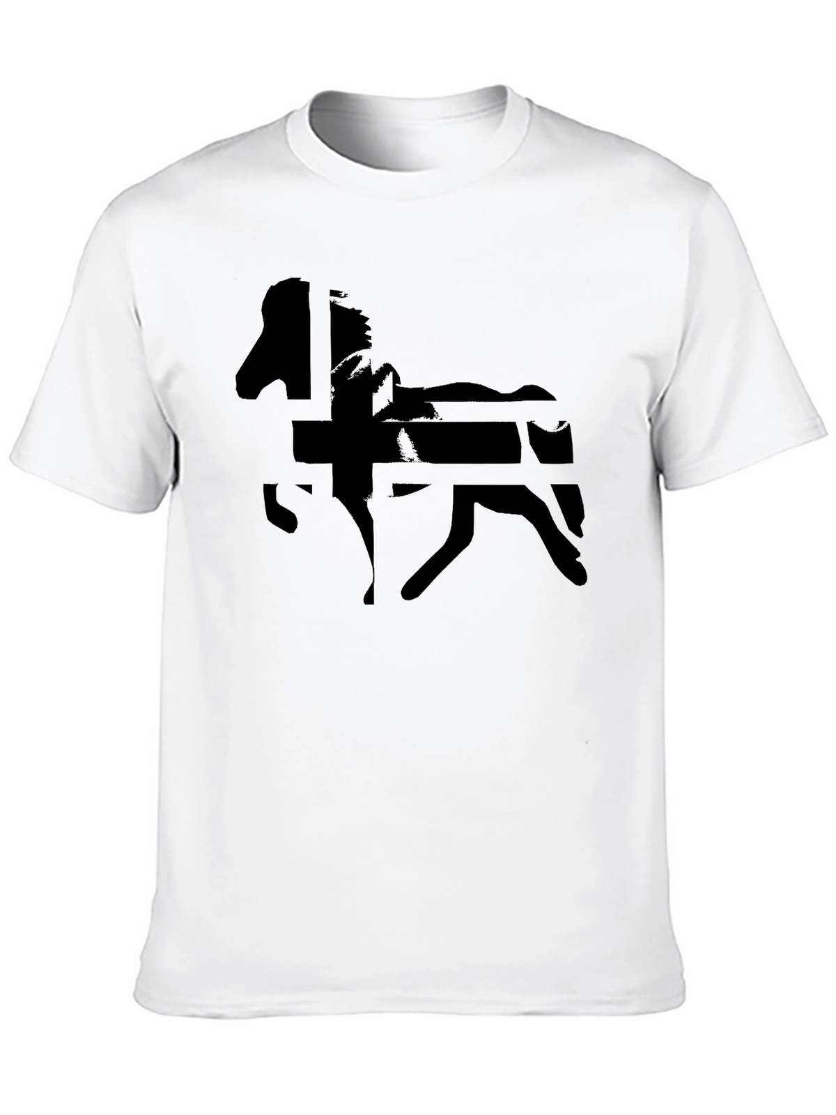 Black Horse Graphic Tee - Mens Casual Shirt