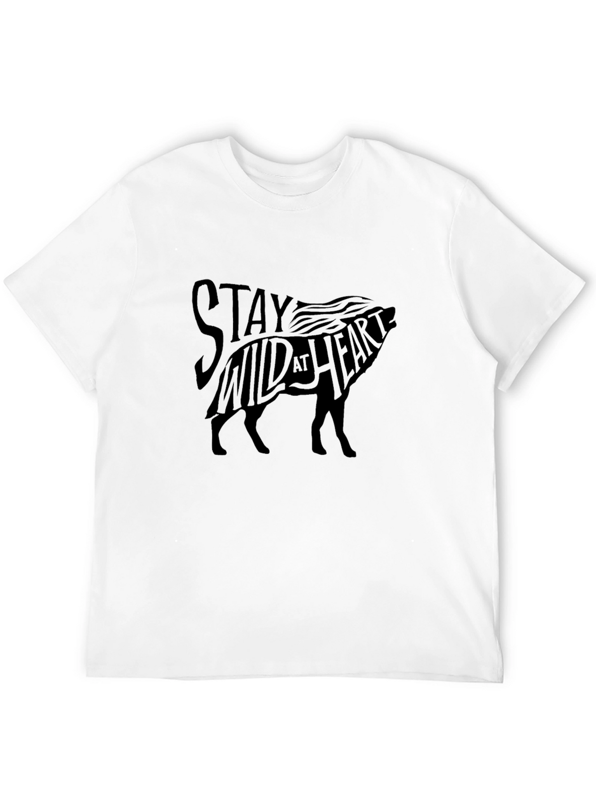 Stay Wild at Heart Graphic T-Shirt - Black