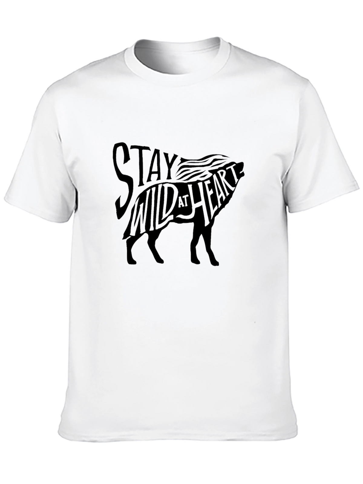 Stay Wild at Heart Graphic T-Shirt - Black
