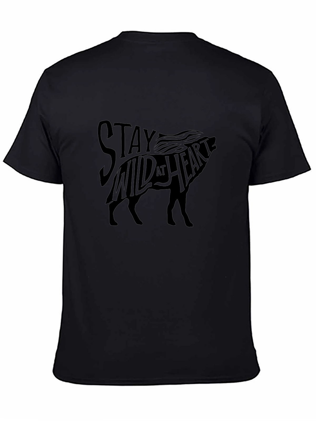 Stay Wild at Heart Graphic T-Shirt - Black