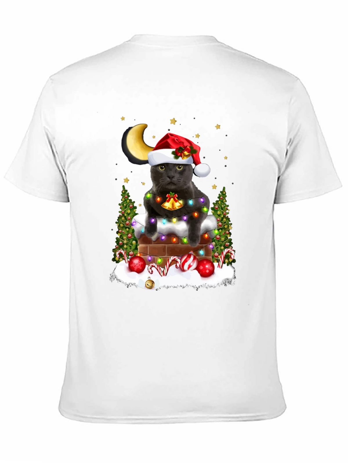 Festive Cat in Chimney T-Shirt
