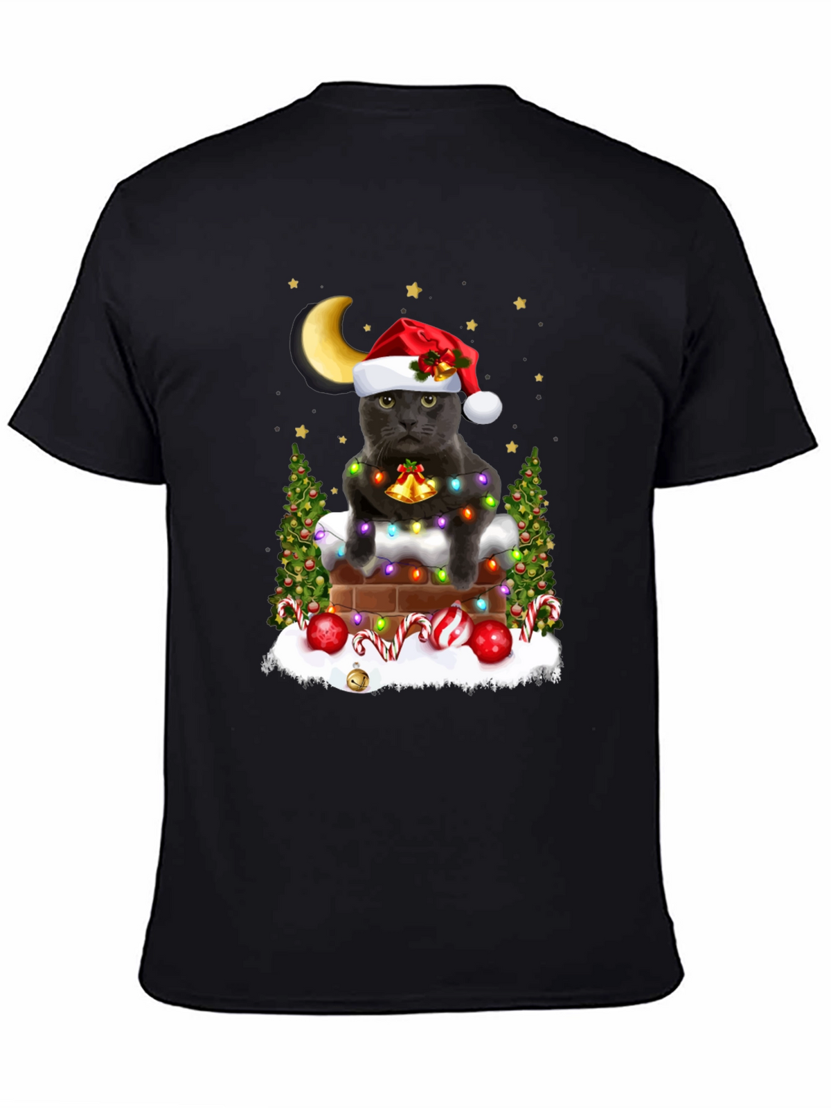 Festive Cat in Chimney T-Shirt