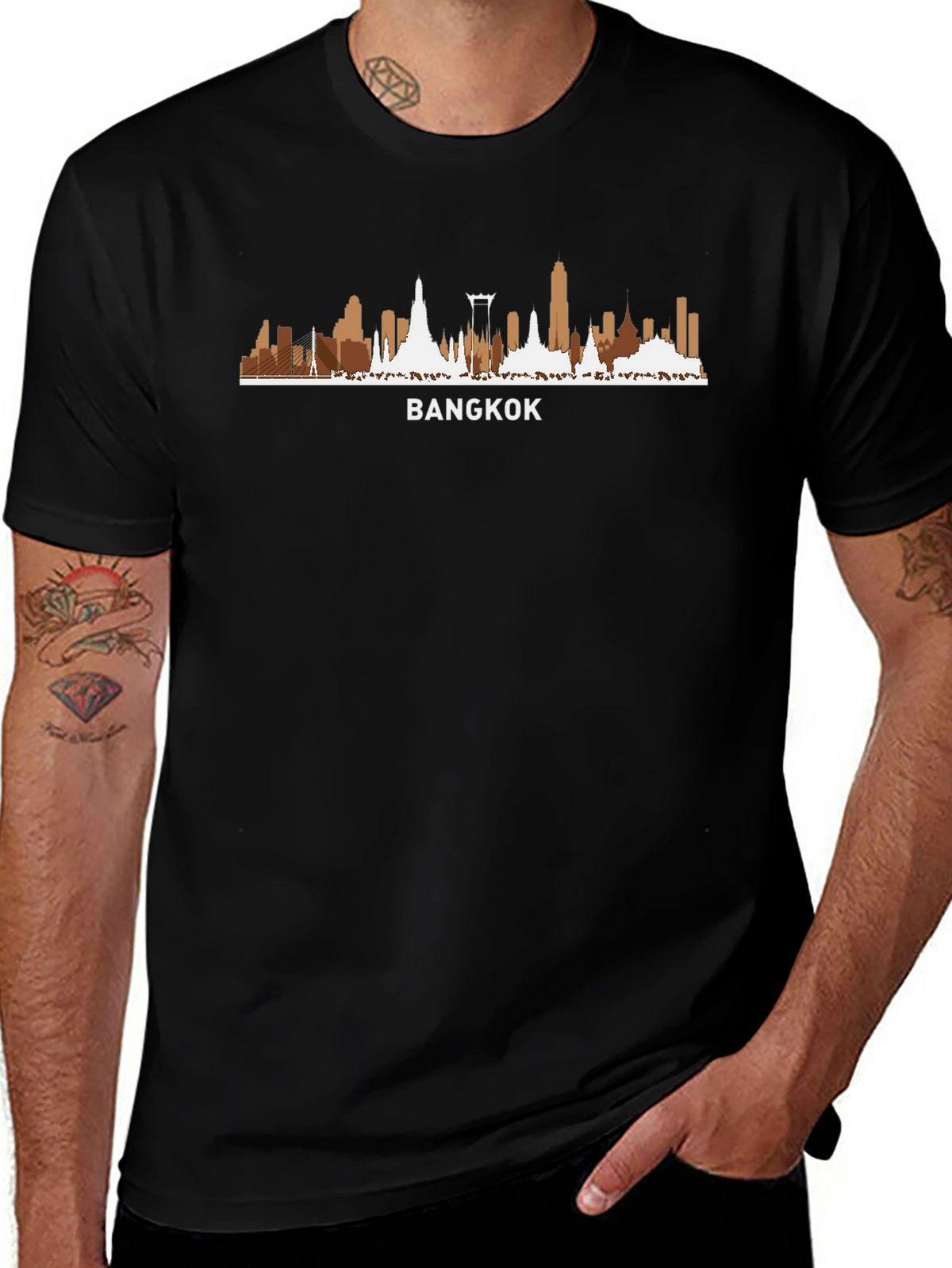 Bangkok Skyline Graphic Tee - Black T-Shirt