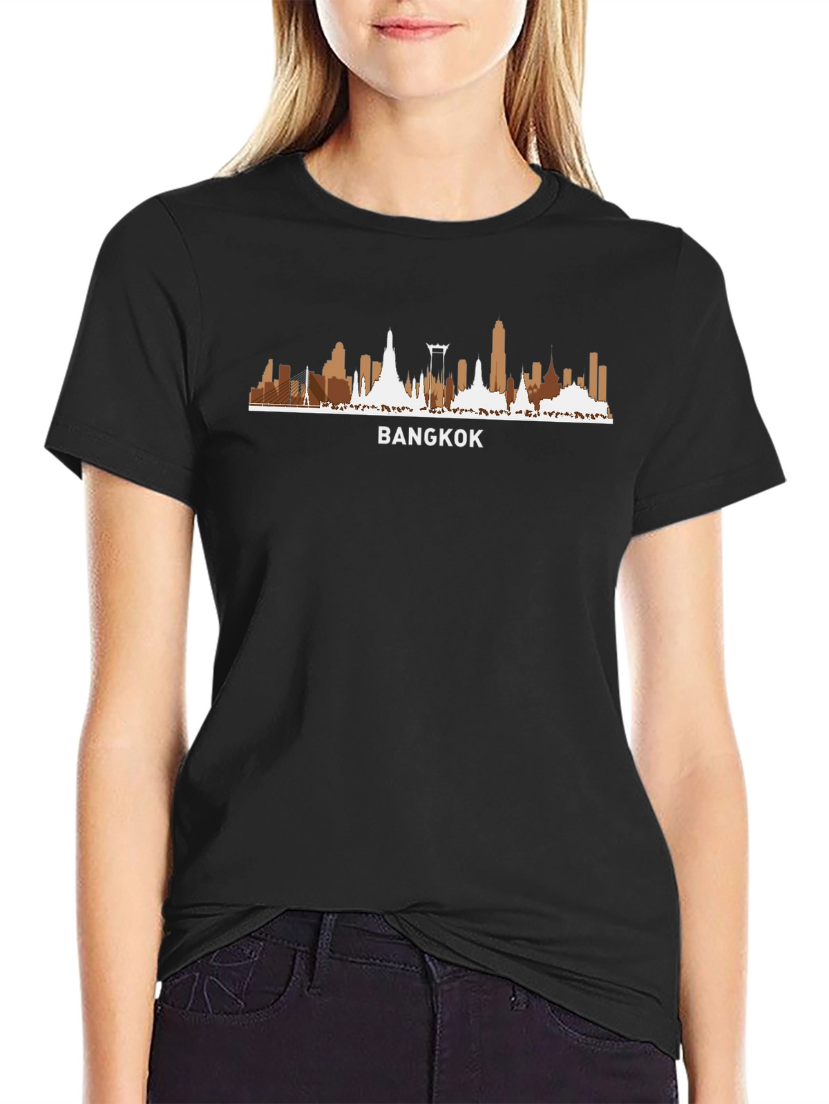 Bangkok Skyline Graphic Tee - Black T-Shirt