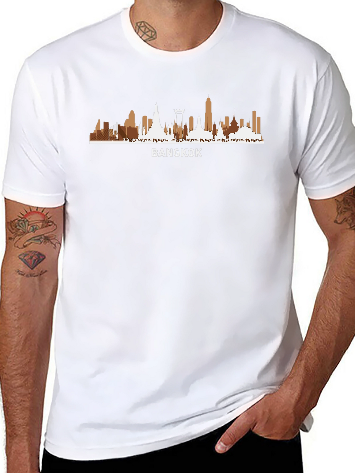 Bangkok Skyline Graphic Tee - Black T-Shirt