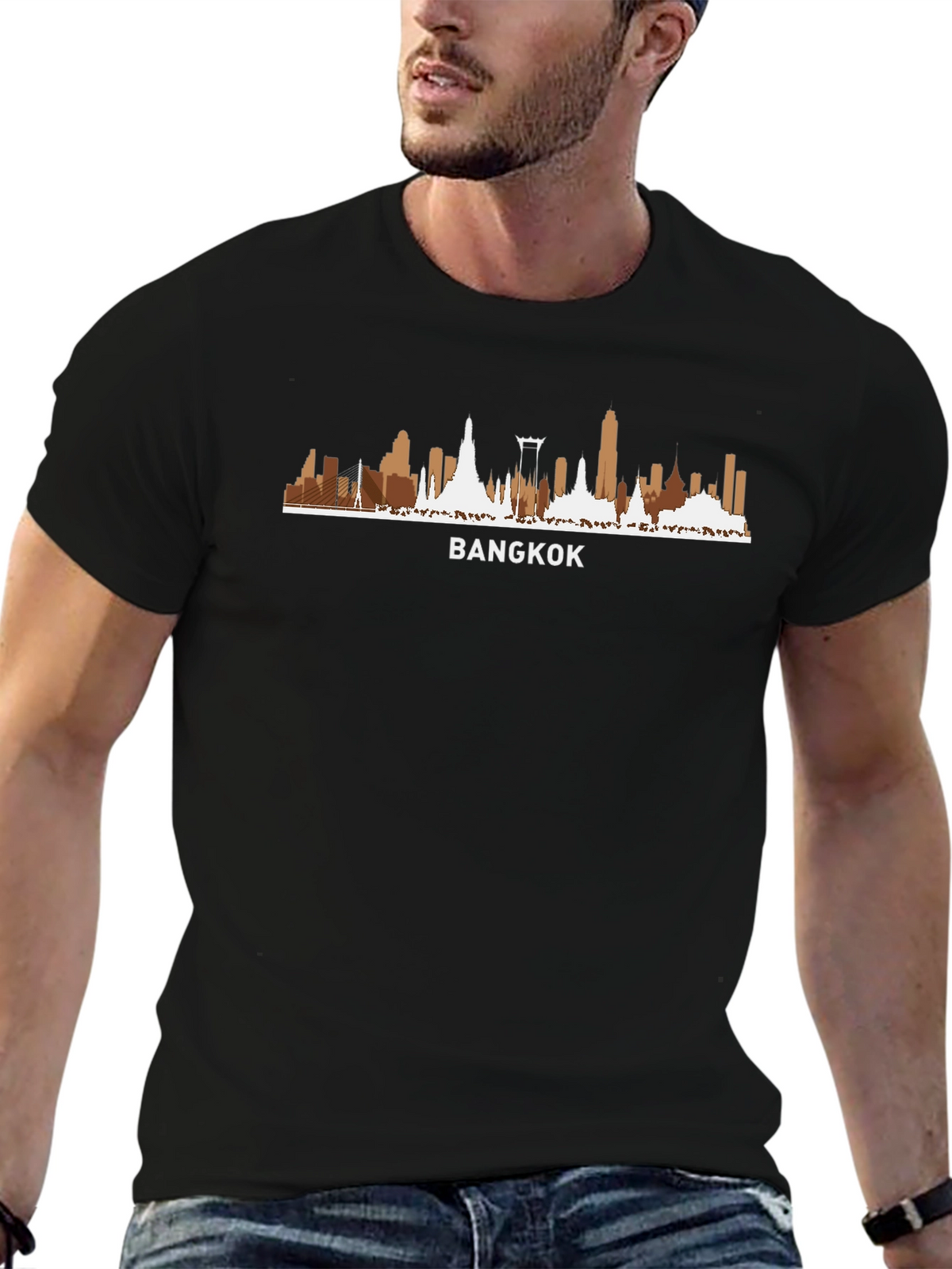 Bangkok Skyline Graphic Tee - Black T-Shirt