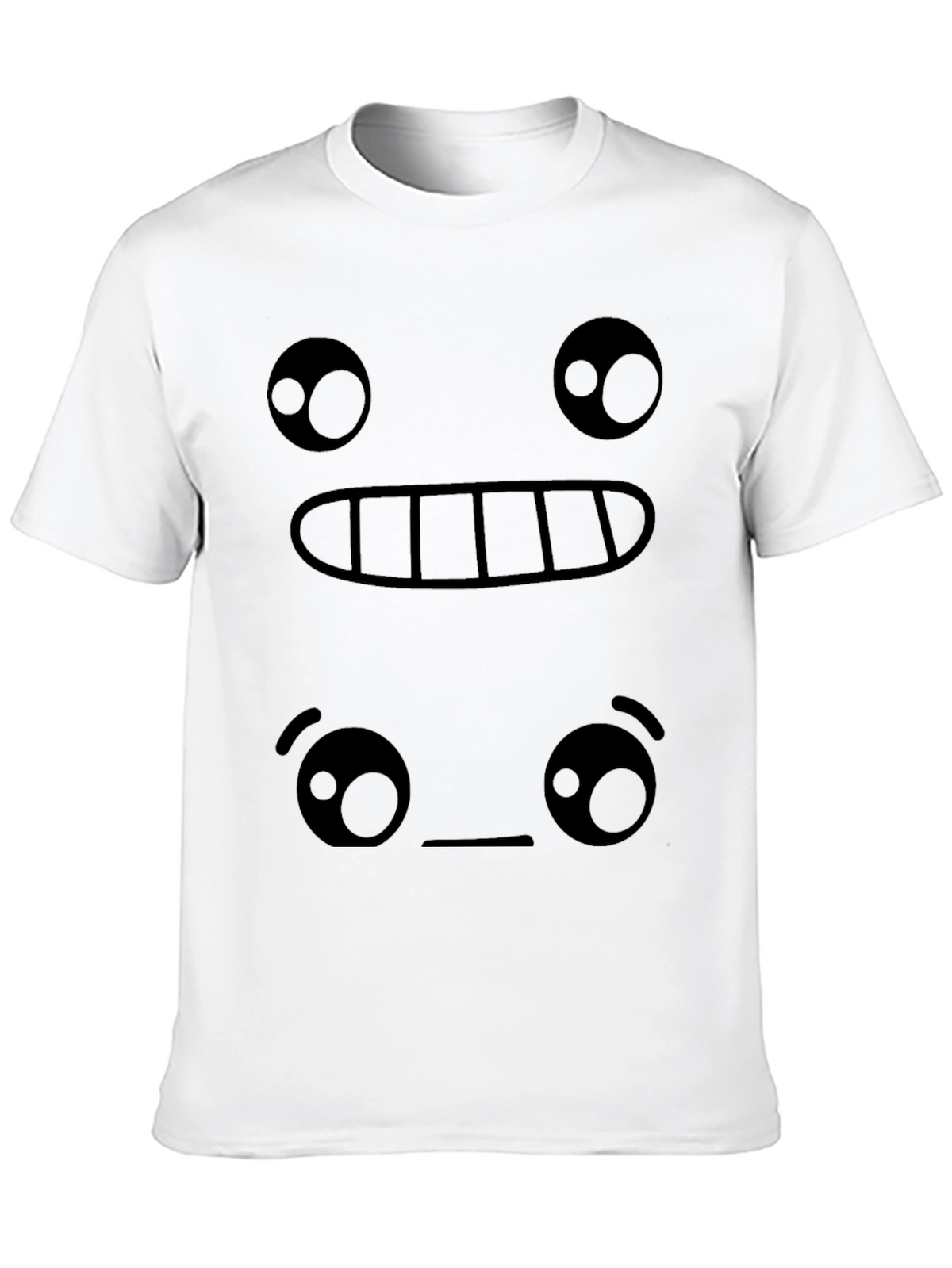 Funny Emoji Face Graphic Tee - Black T-Shirt