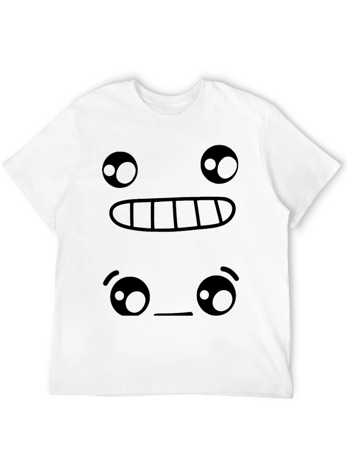 Funny Emoji Face Graphic Tee - Black T-Shirt