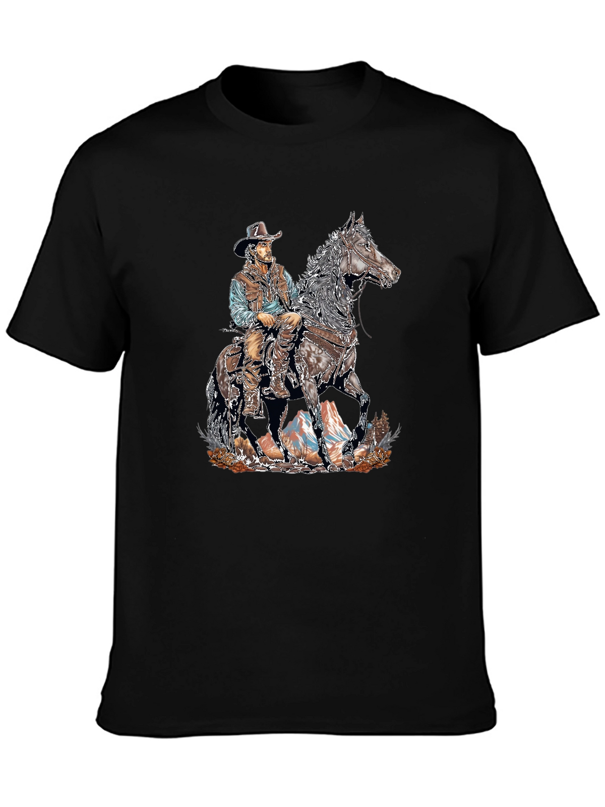 Cowboy on Horseback Graphic T-Shirt