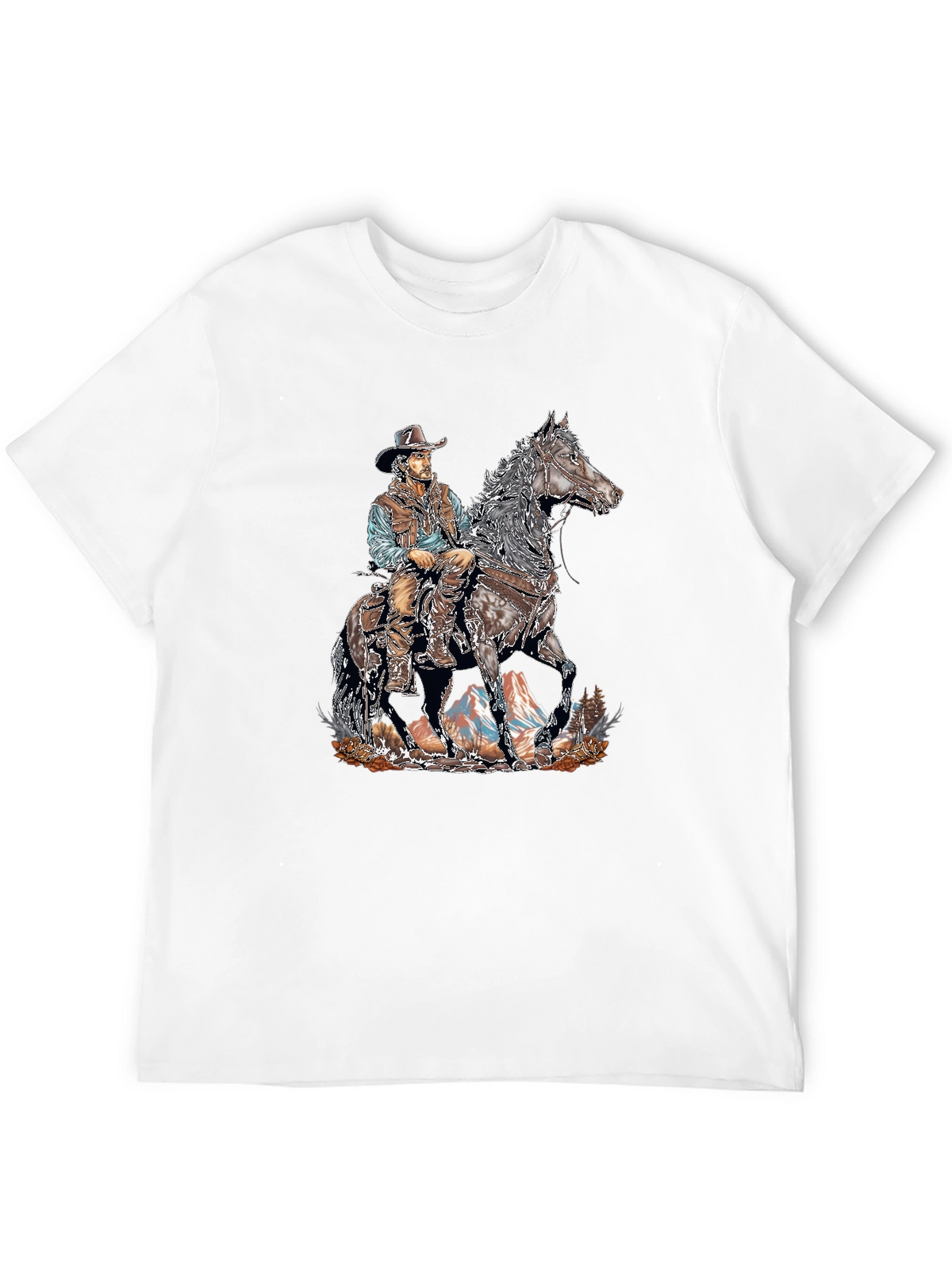 Cowboy on Horseback Graphic T-Shirt
