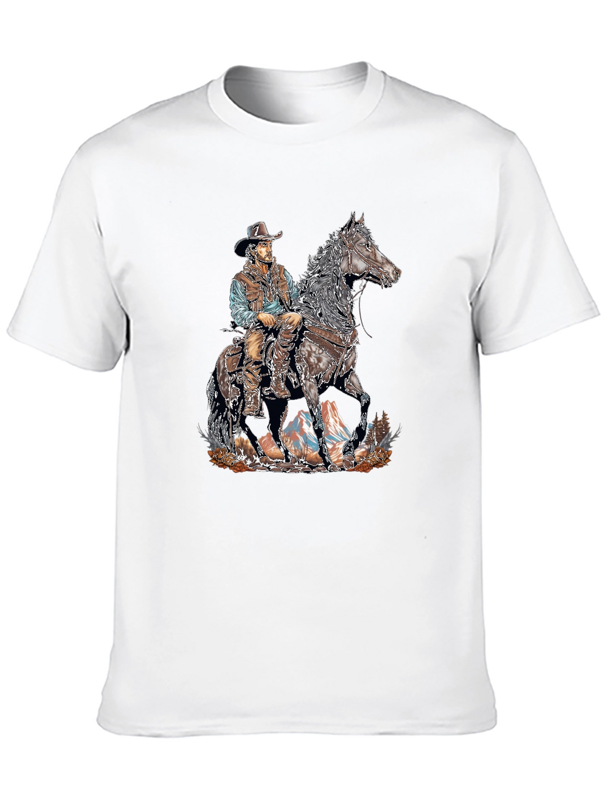 Cowboy on Horseback Graphic T-Shirt