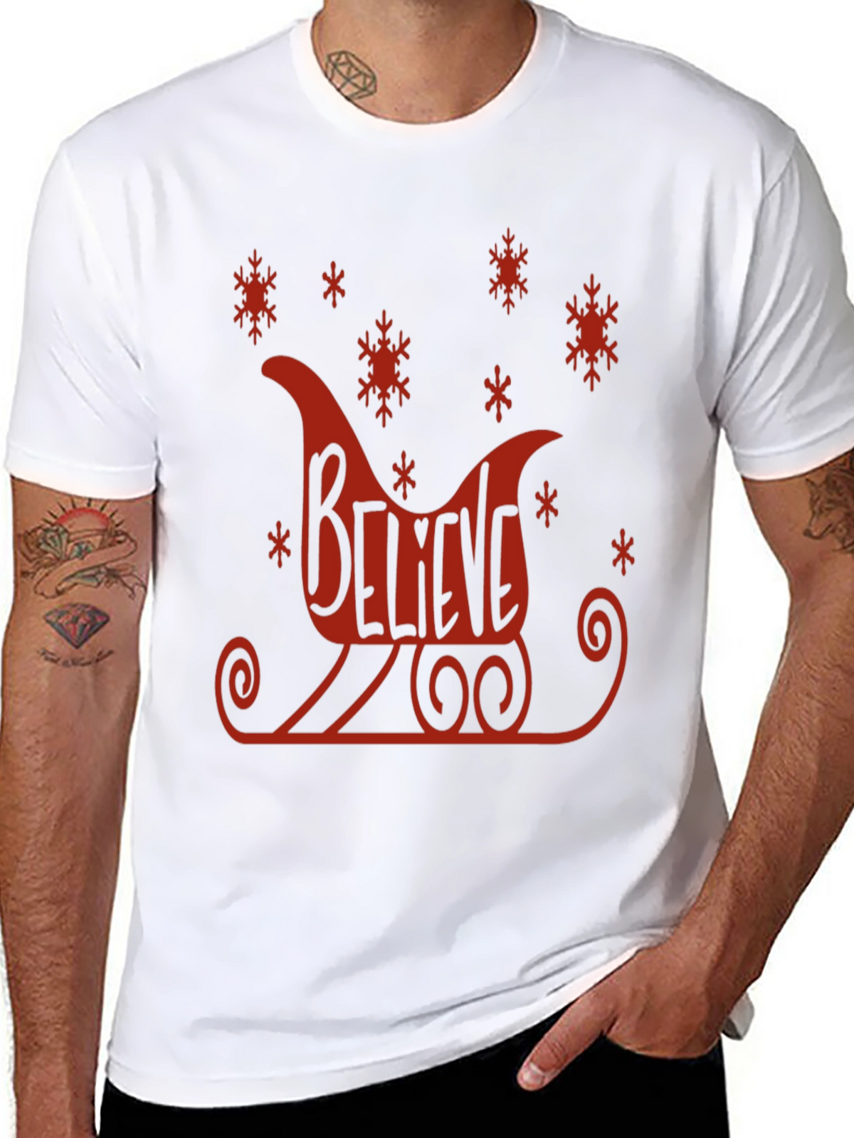 Believe Sleigh Graphic Tee - Holiday Cheer T-Shirt