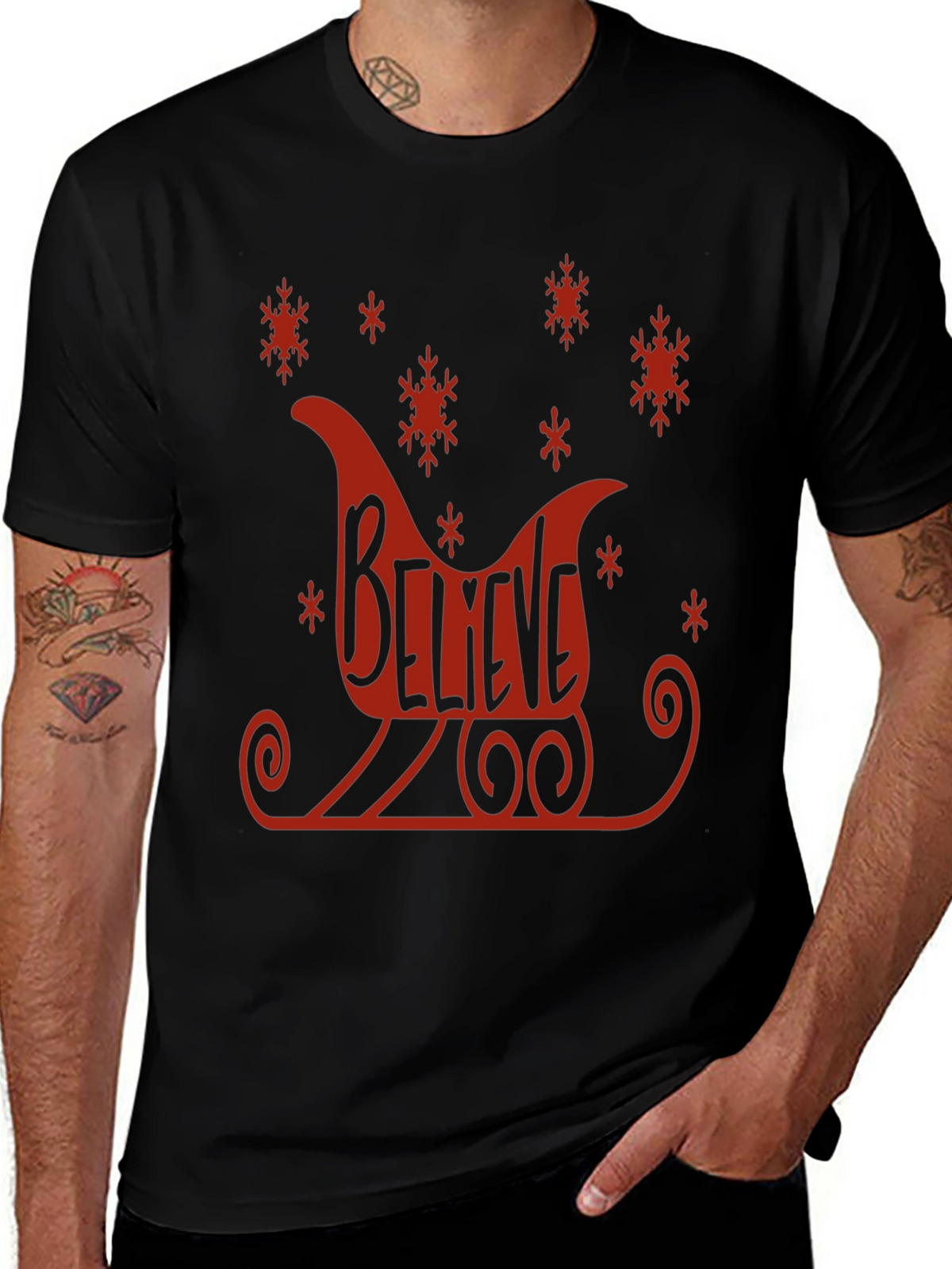 Believe Sleigh Graphic Tee - Holiday Cheer T-Shirt