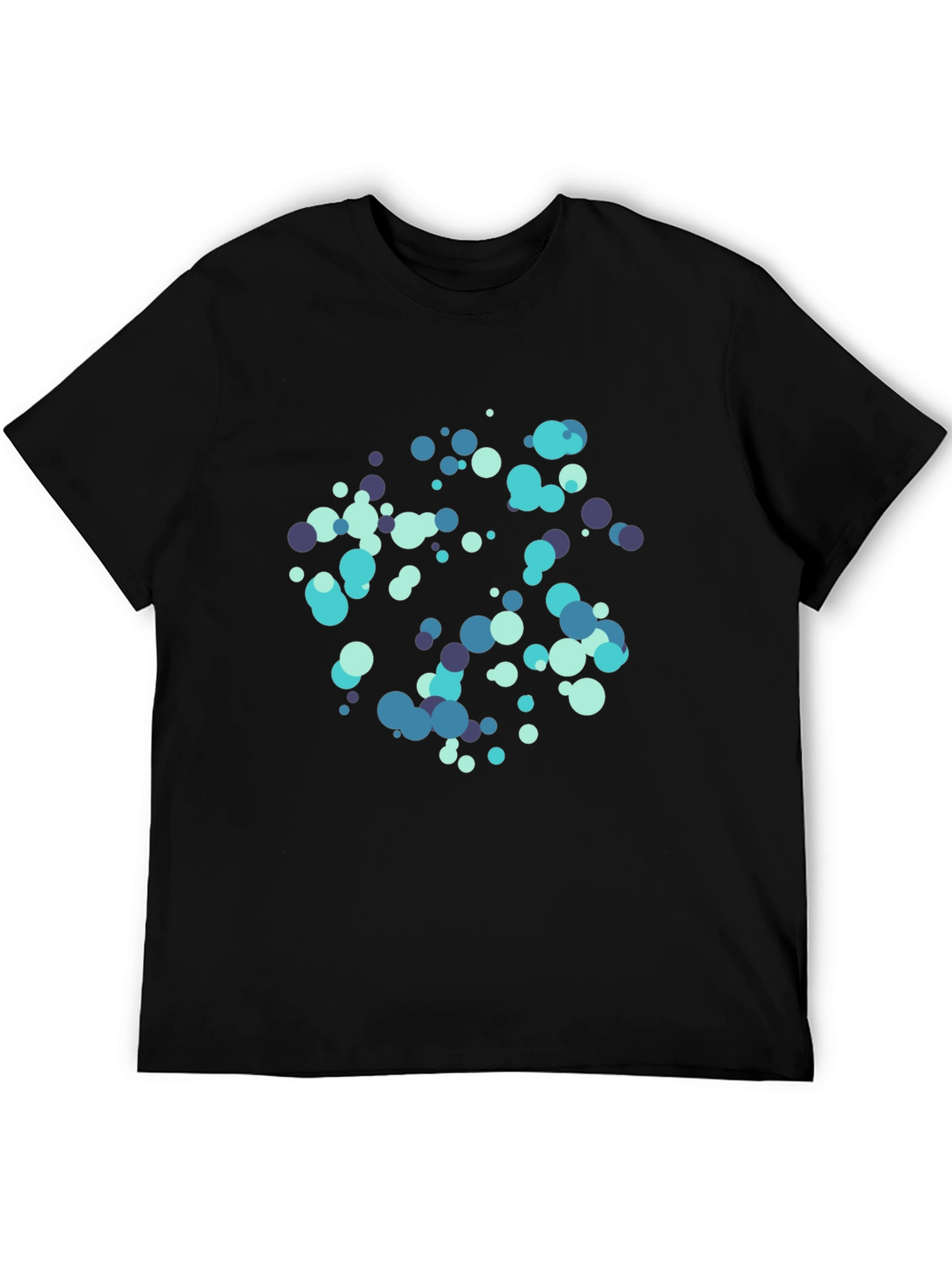 Abstract Dot Pattern Black Cotton T-Shirt