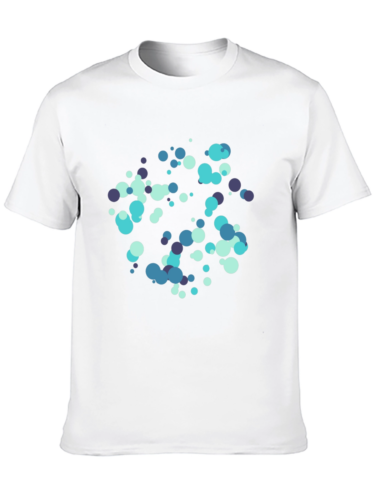 Abstract Dot Pattern Black Cotton T-Shirt