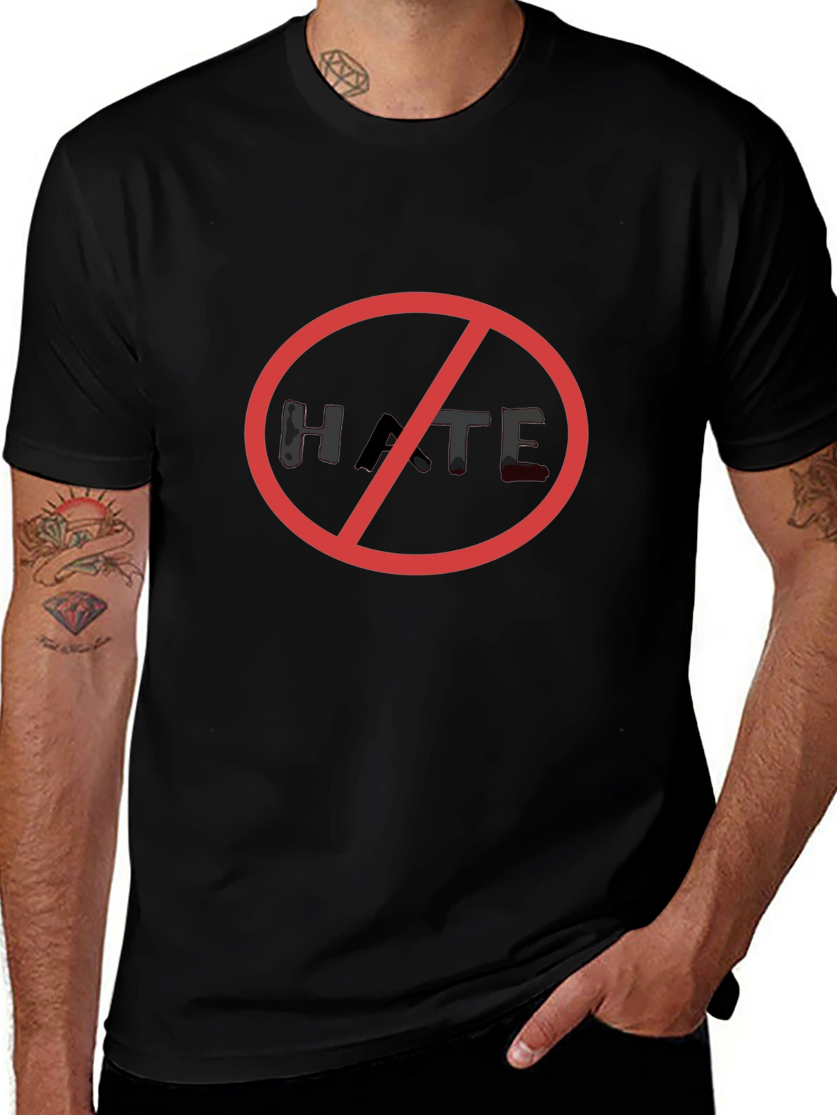 No Hate Black T-Shirt - Stand Against Hatred