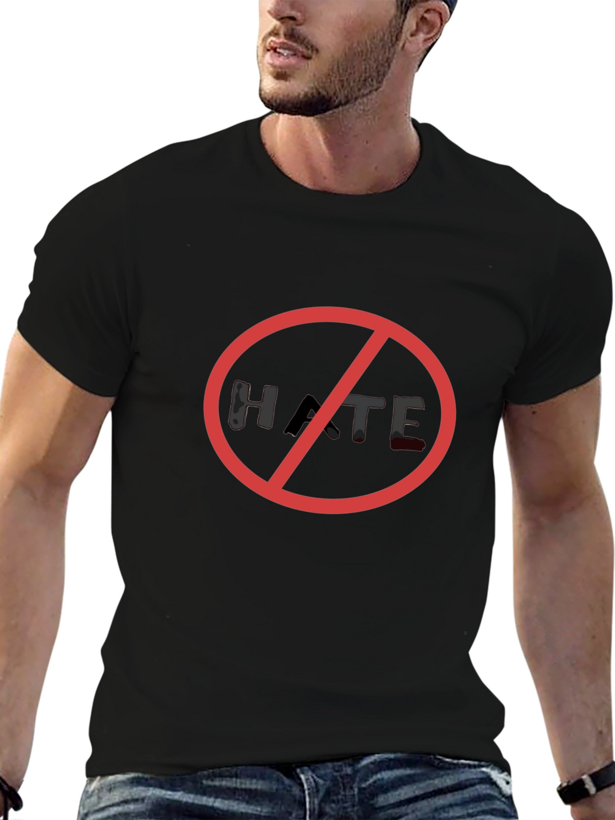 No Hate Black T-Shirt - Stand Against Hatred
