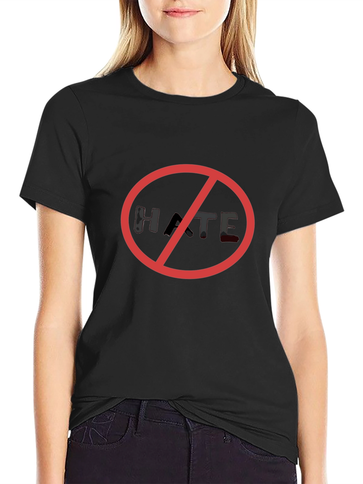 No Hate Black T-Shirt - Stand Against Hatred
