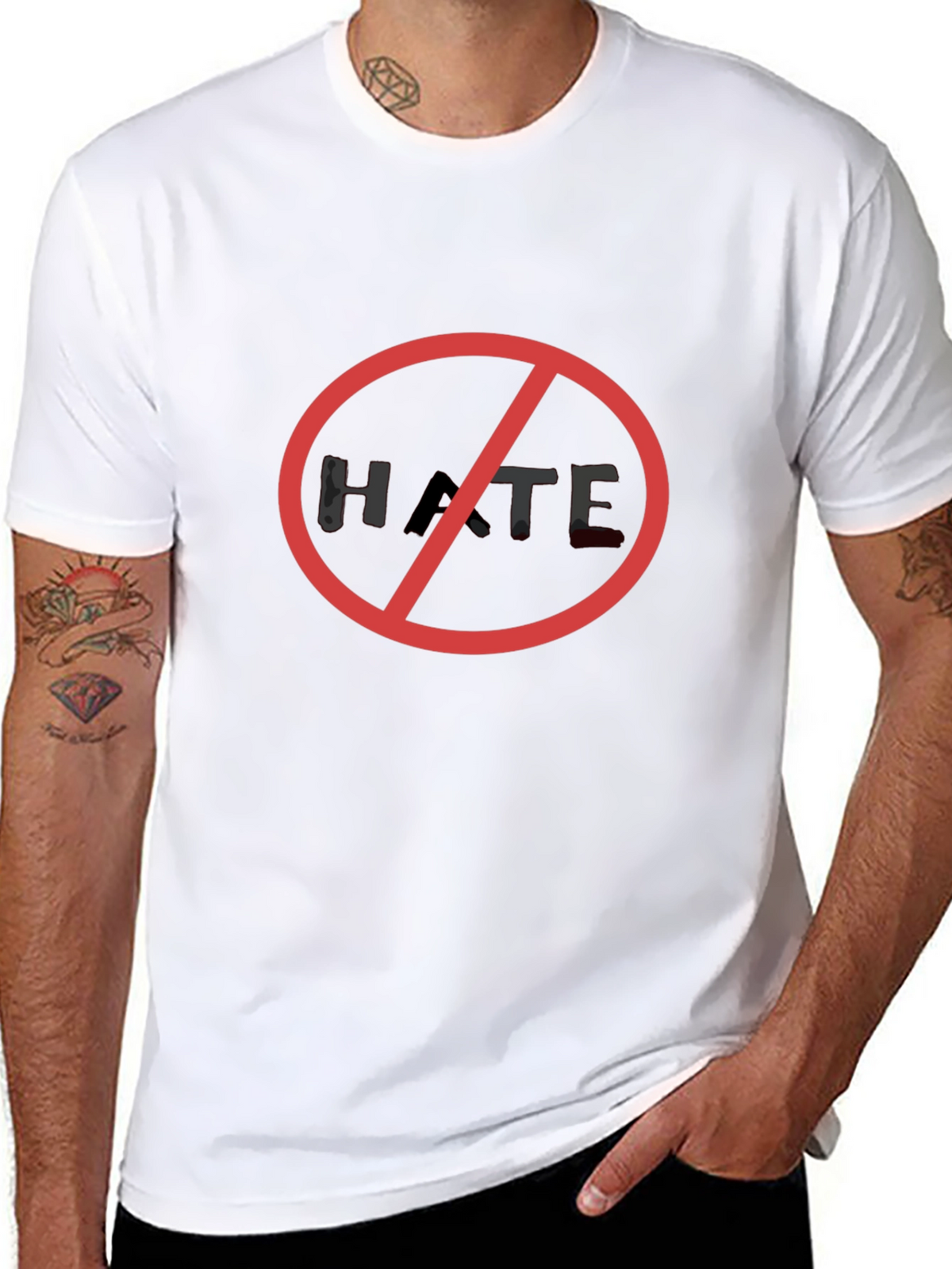 No Hate Black T-Shirt - Stand Against Hatred