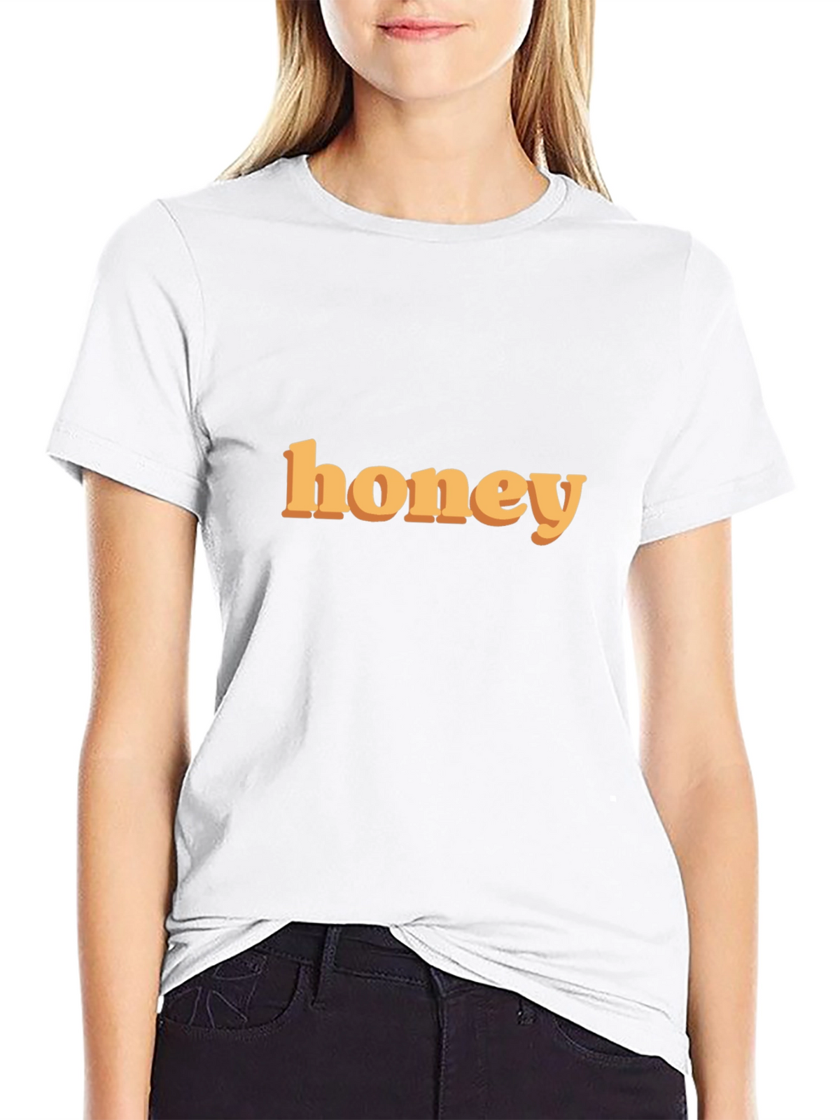 Honey Graphic Print Tee - Trendy Casual T-Shirt