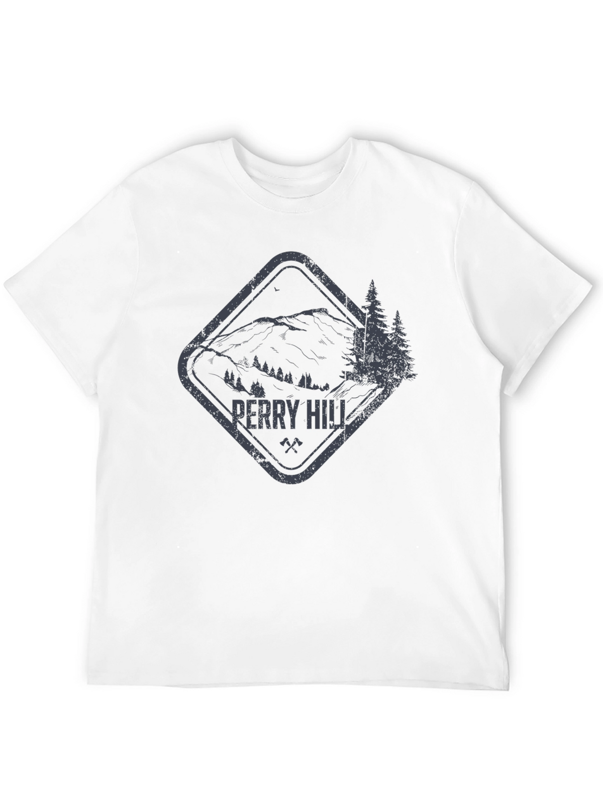 Perry Hill Mountain Graphic Tee - Black Cotton T-Shirt