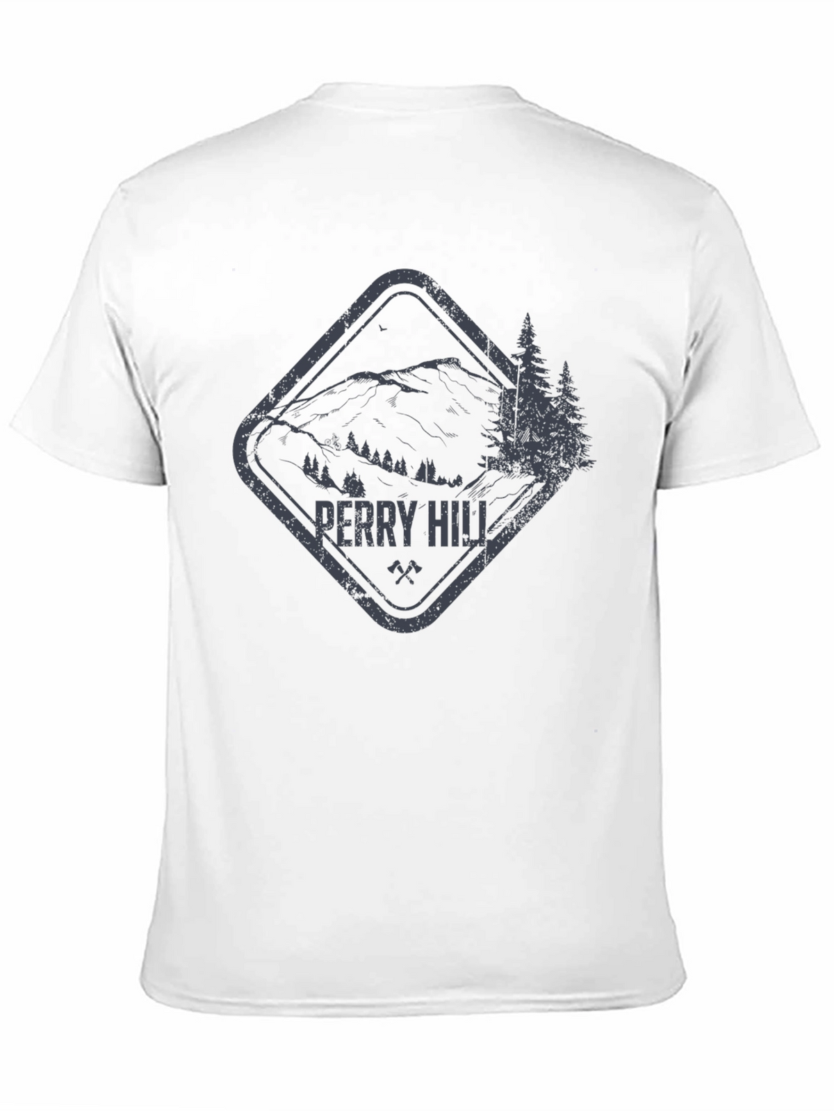 Perry Hill Mountain Graphic Tee - Black Cotton T-Shirt