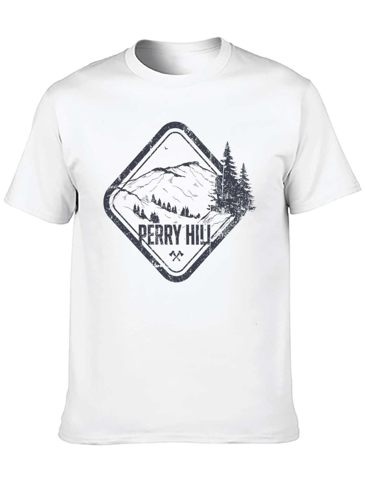 Perry Hill Mountain Graphic Tee - Black Cotton T-Shirt