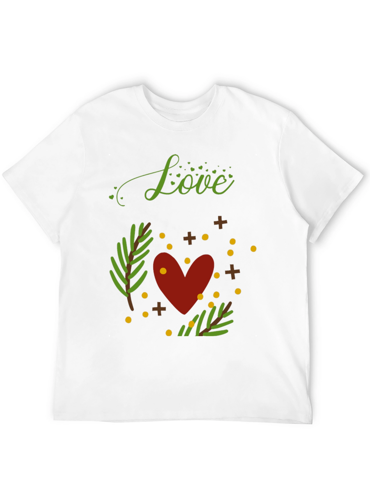 Love Heart Graphic Print Crew Neck T-Shirt