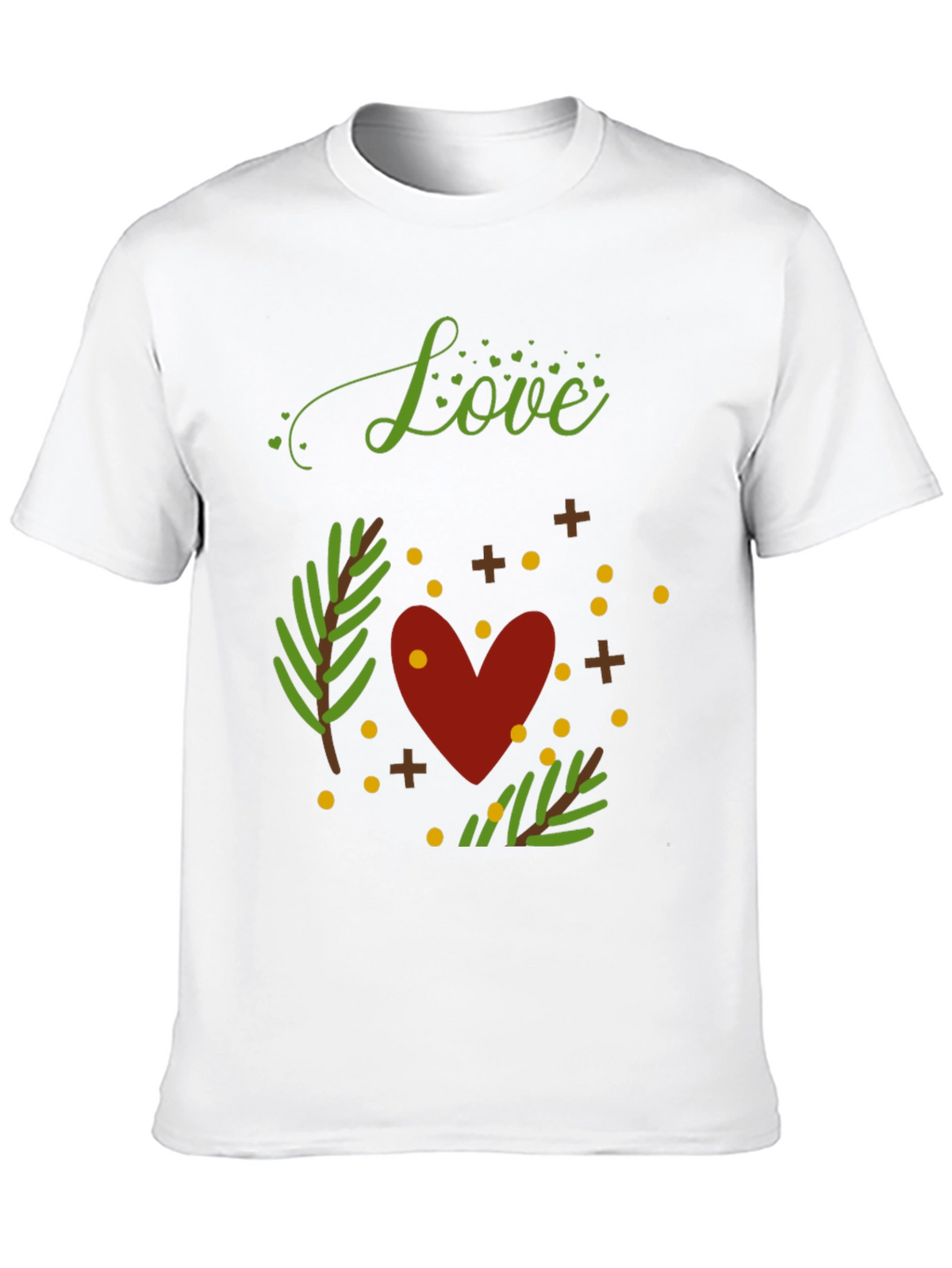 Love Heart Graphic Print Crew Neck T-Shirt