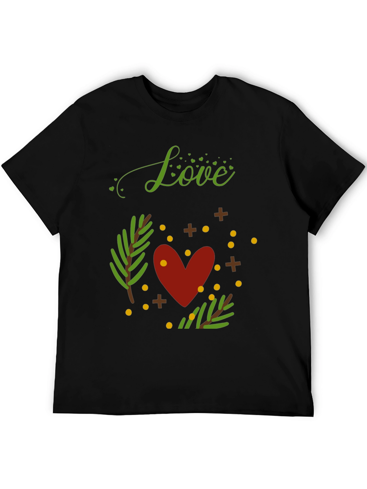 Love Heart Graphic Print Crew Neck T-Shirt