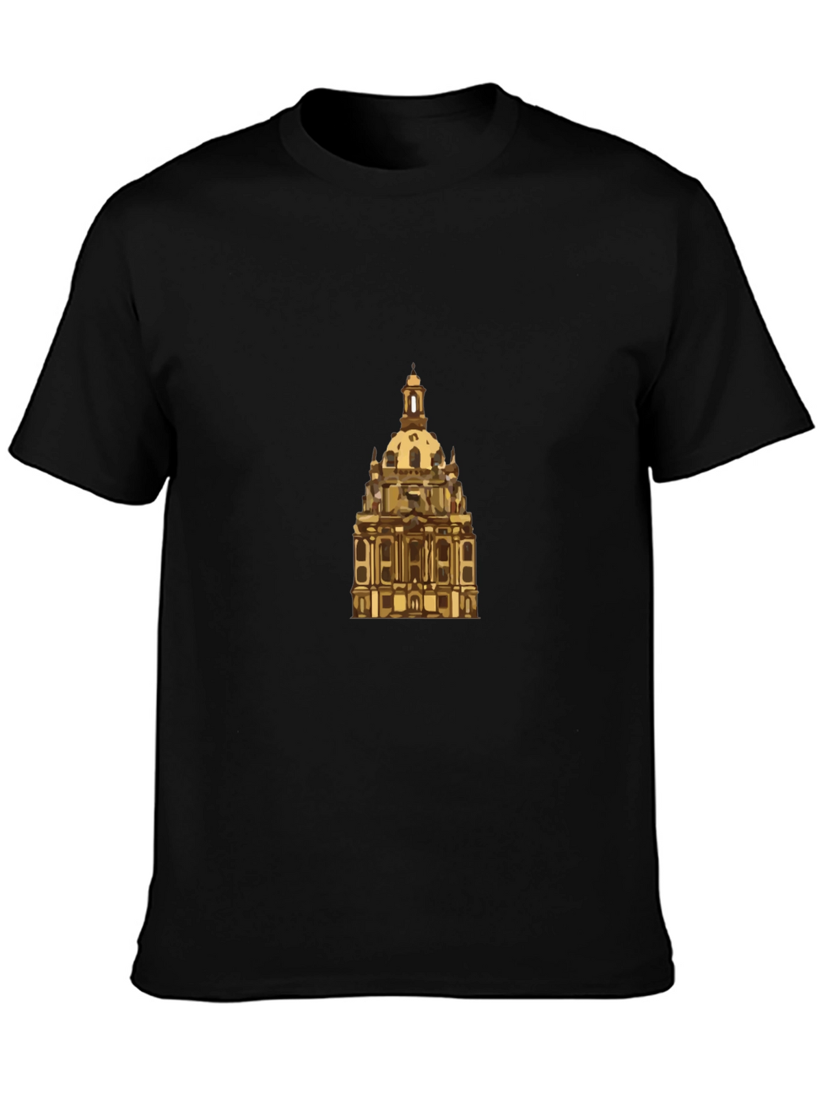 Dresden Frauenkirche Graphic Tee - Black Cotton Casual Shirt
