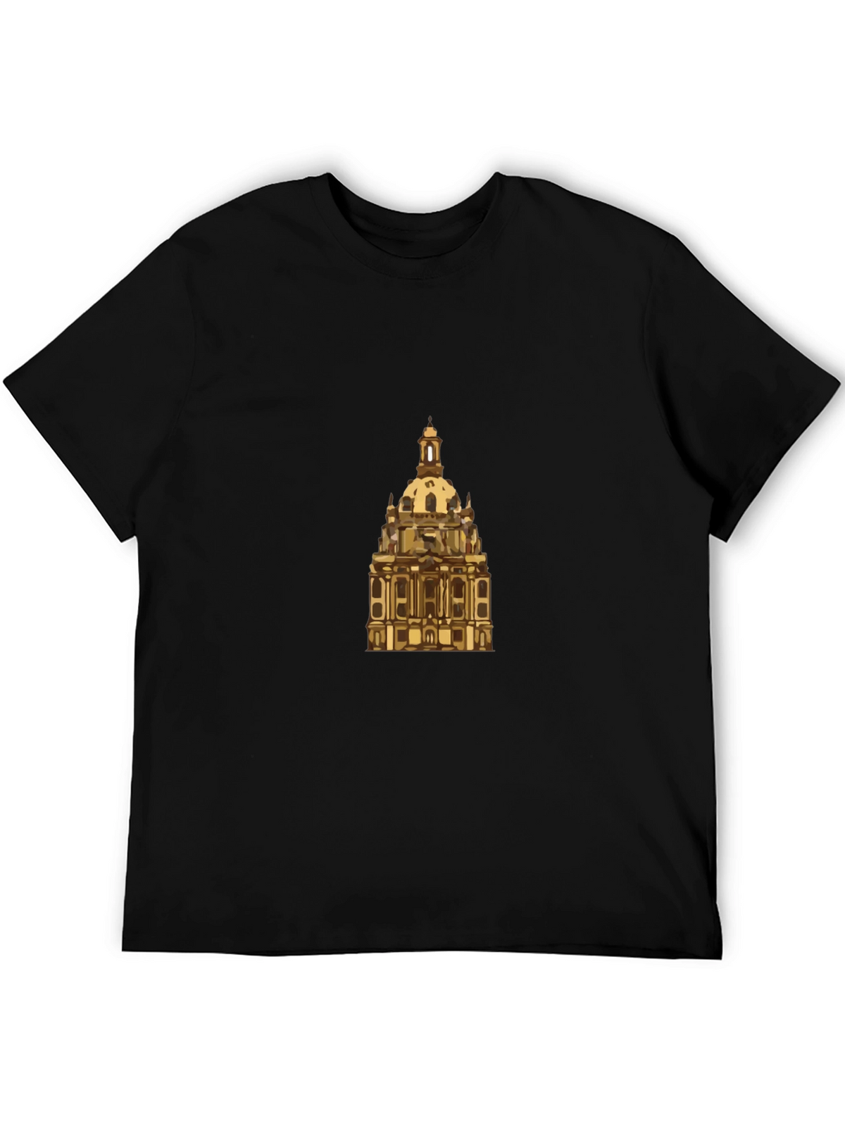 Dresden Frauenkirche Graphic Tee - Black Cotton Casual Shirt