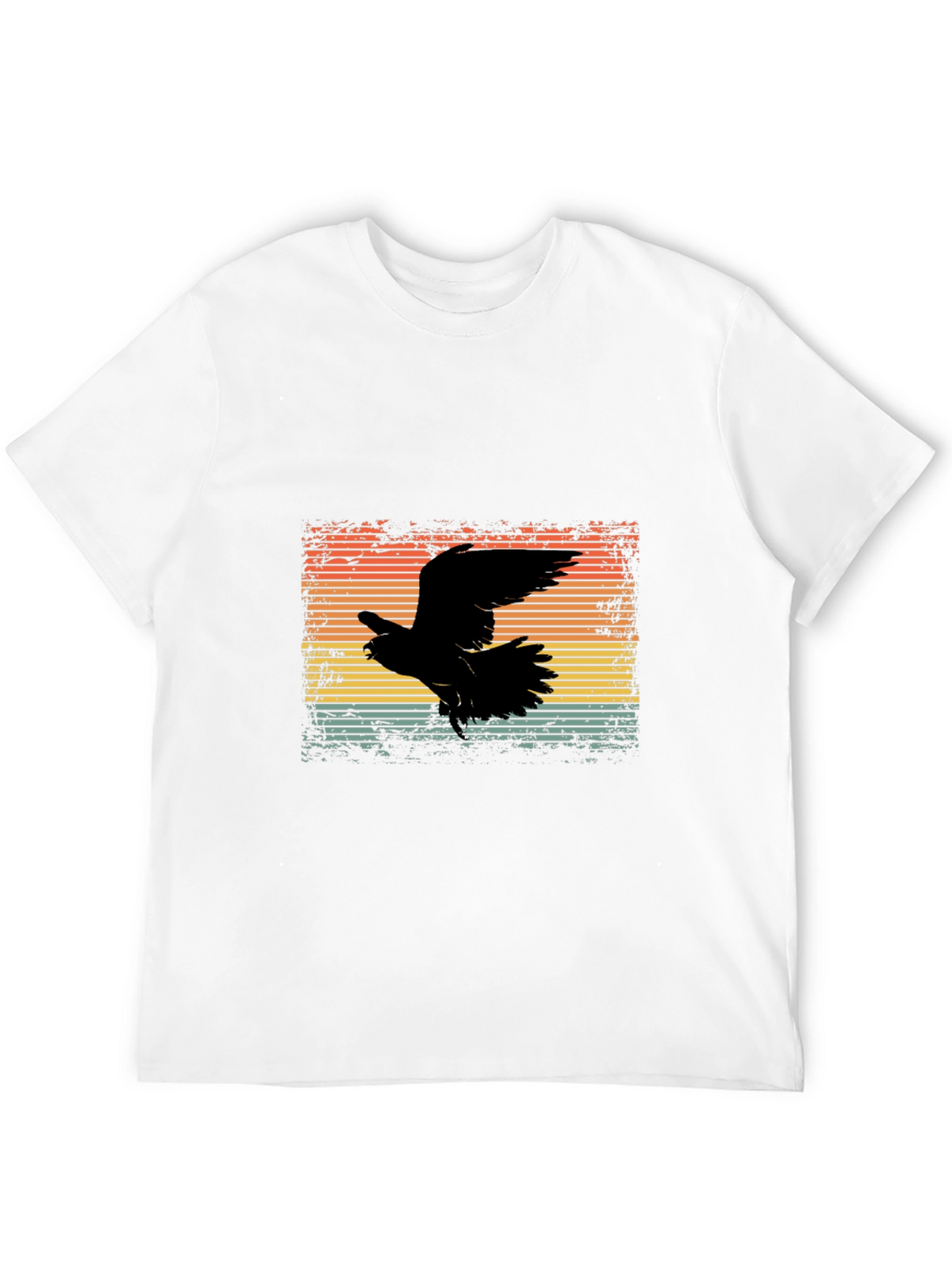 Retro Raven Graphic Tee - Mens Black T-Shirt