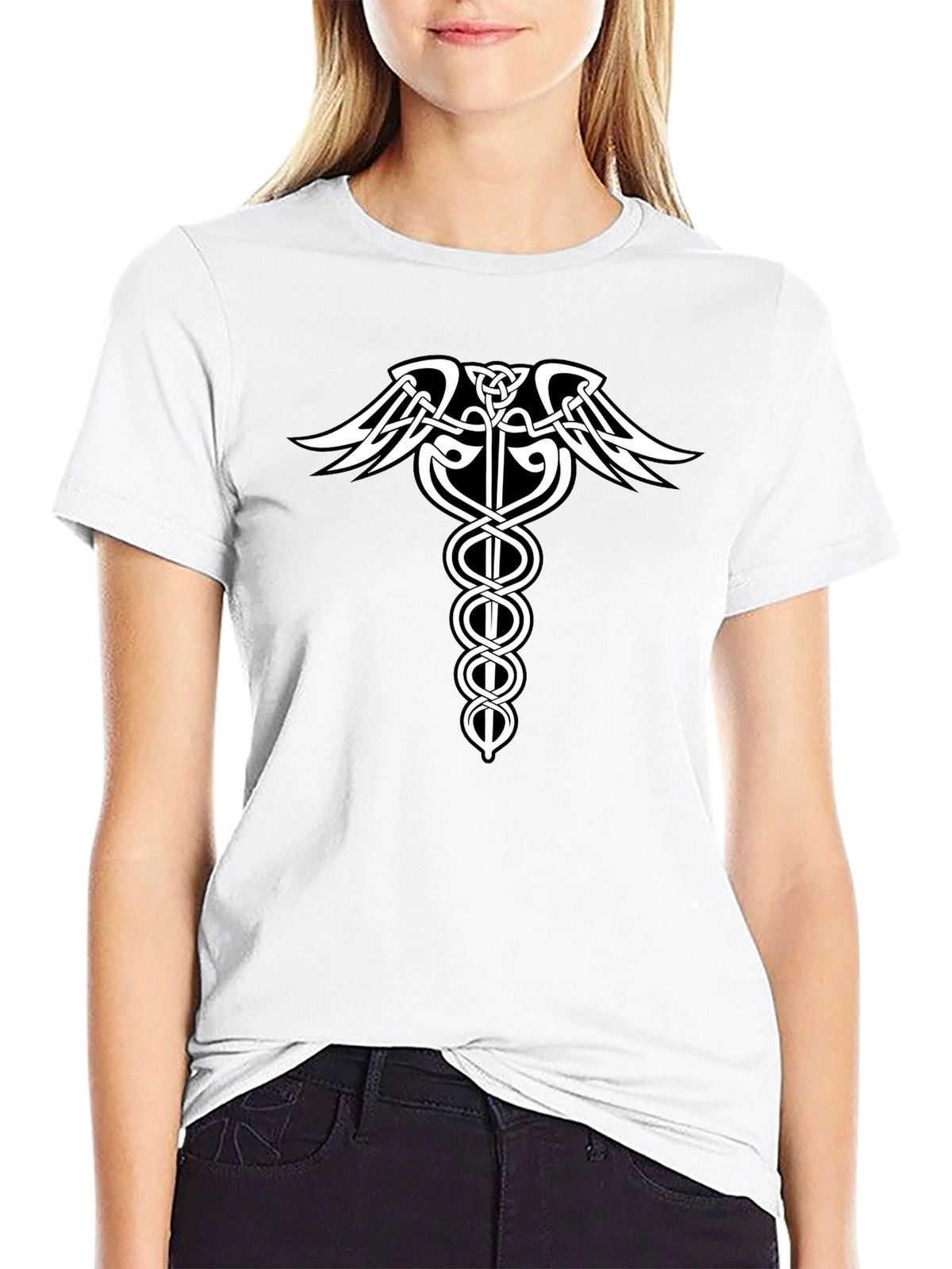 Celtic Caduceus T-Shirt - Medical Symbol Graphic Tee