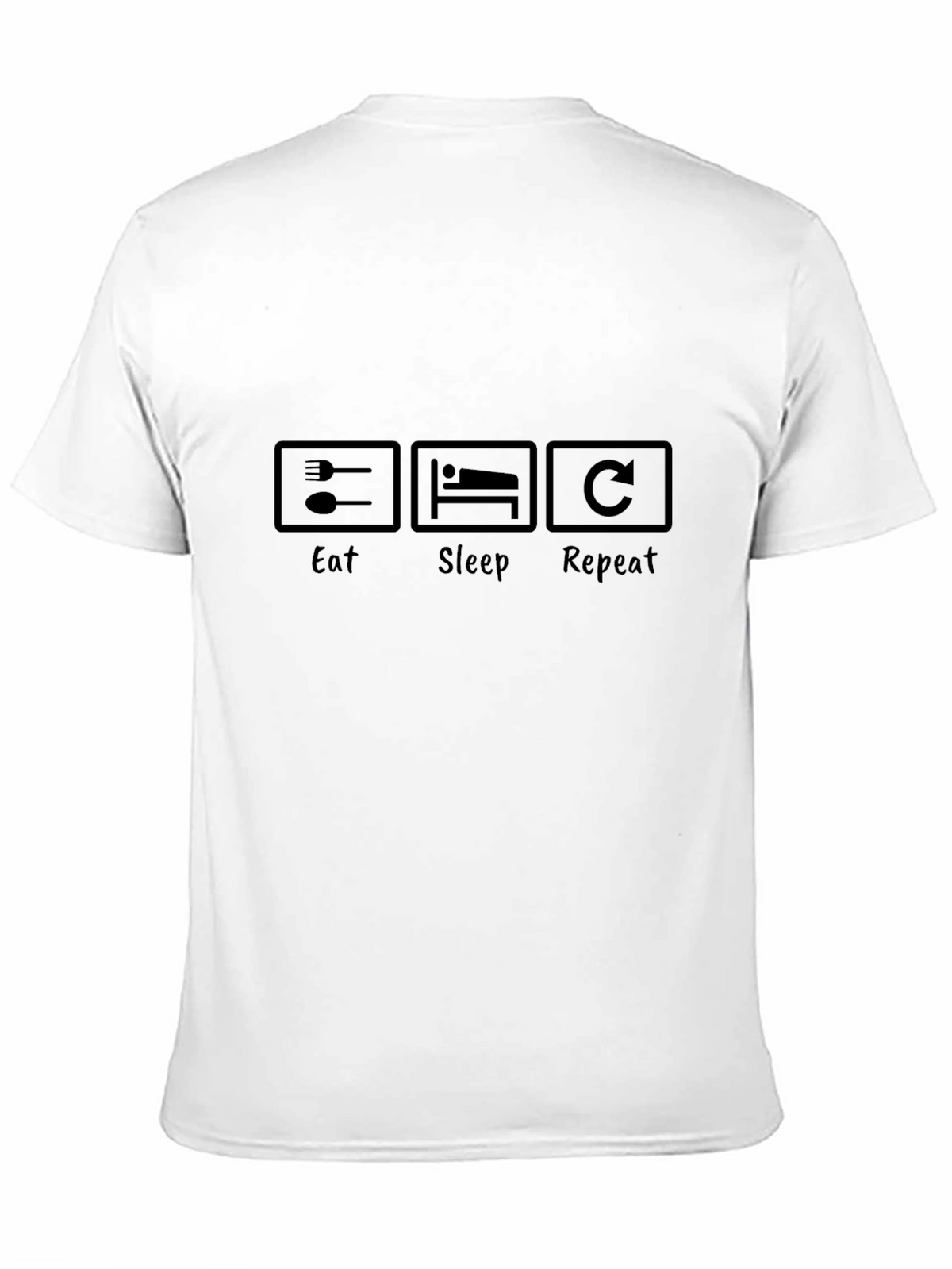 Eat Sleep Repeat Graphic Tee - Black Casual T-Shirt