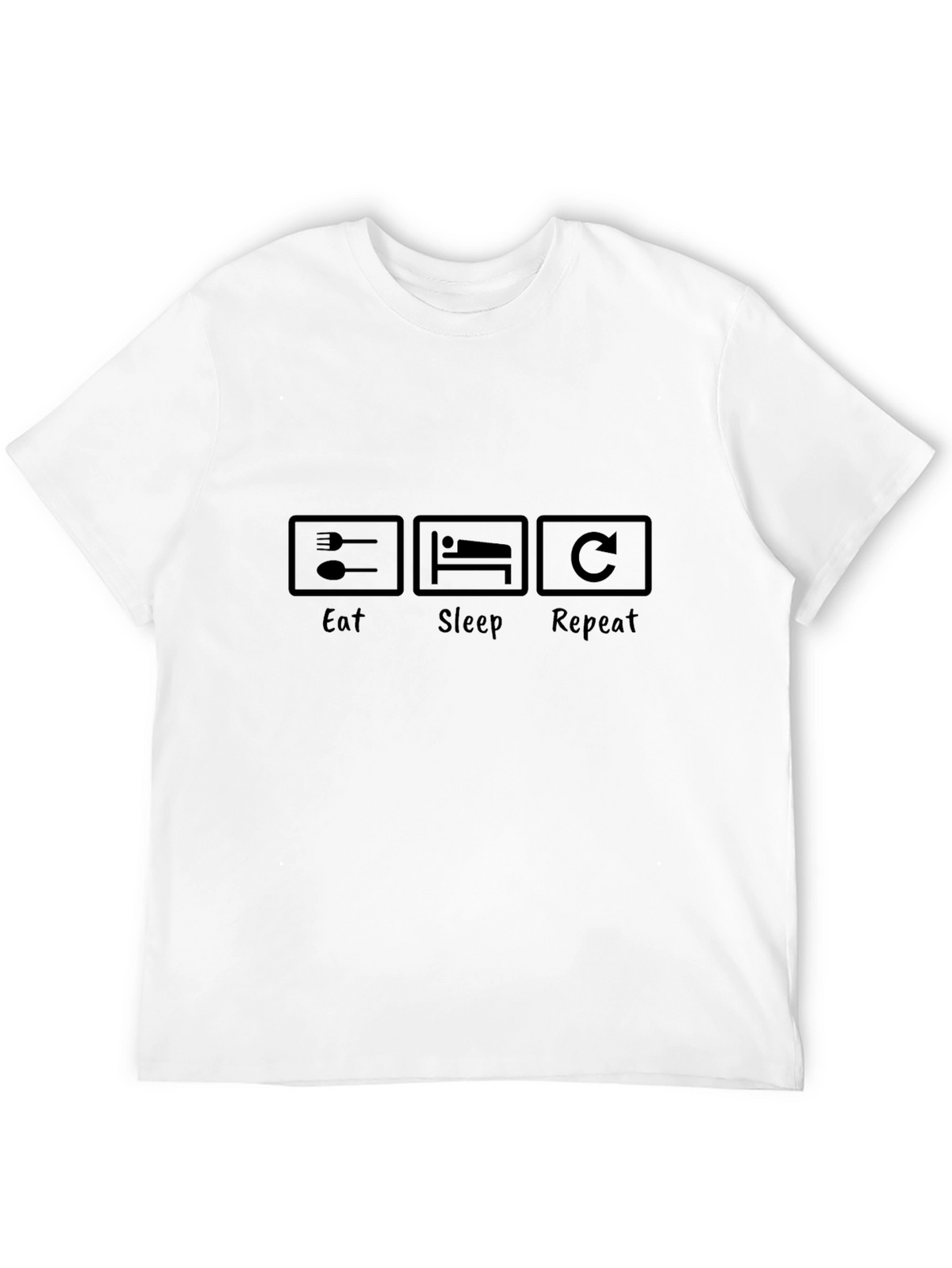 Eat Sleep Repeat Graphic Tee - Black Casual T-Shirt