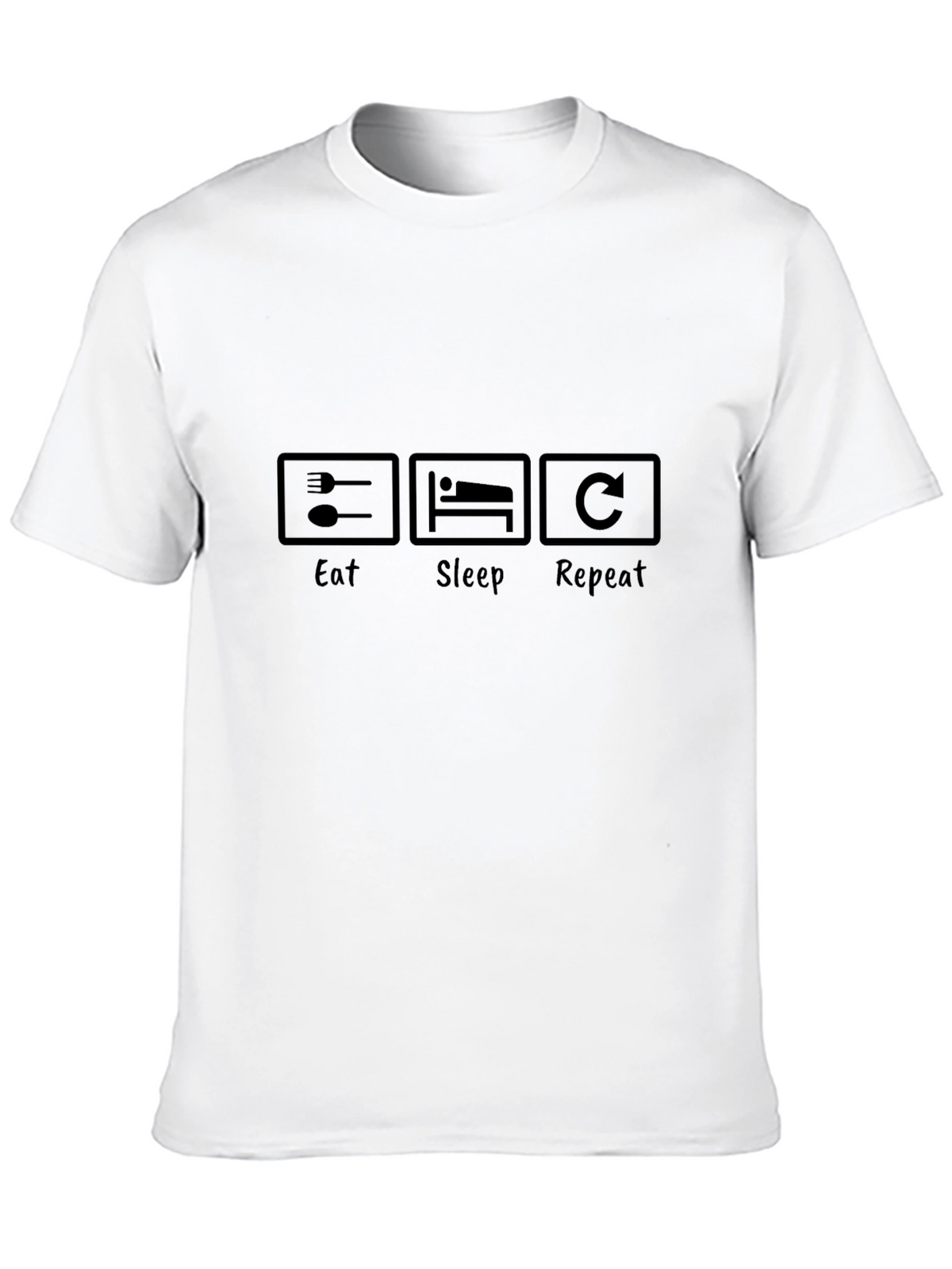 Eat Sleep Repeat Graphic Tee - Black Casual T-Shirt