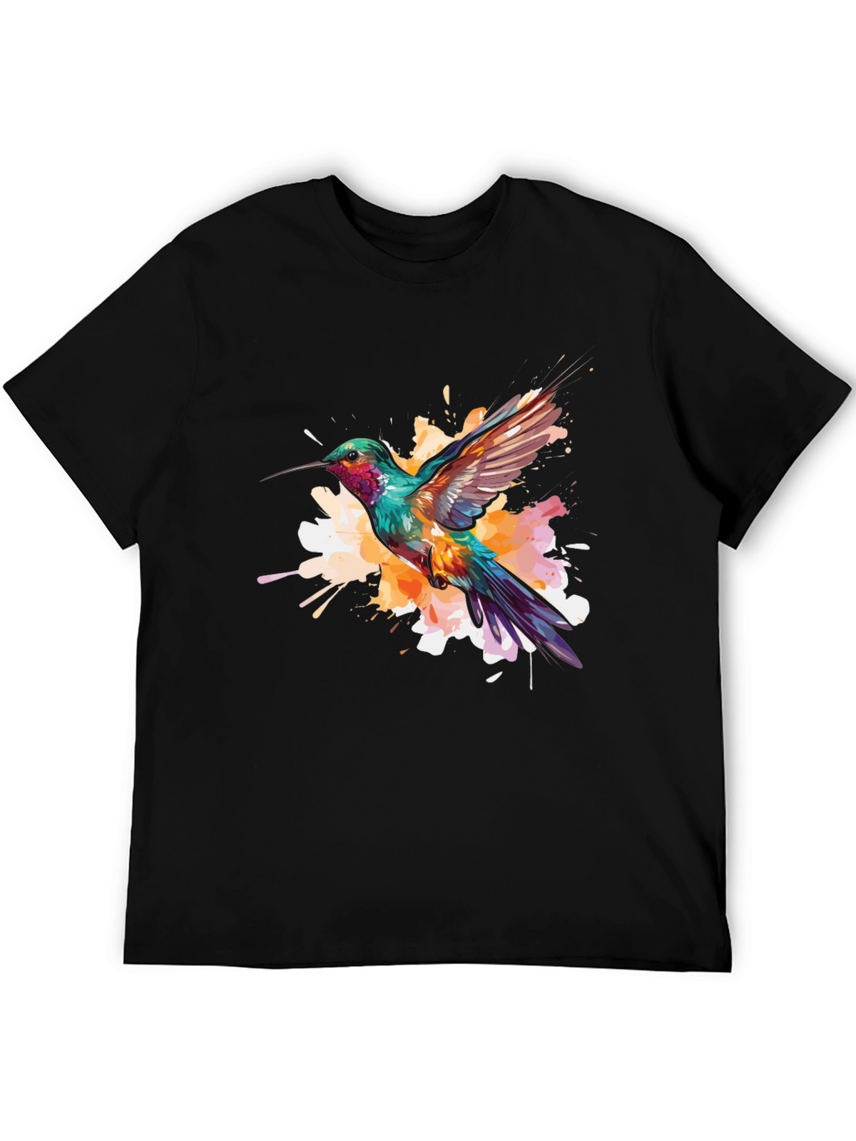 Hummingbird Splash Graphic Black Tee