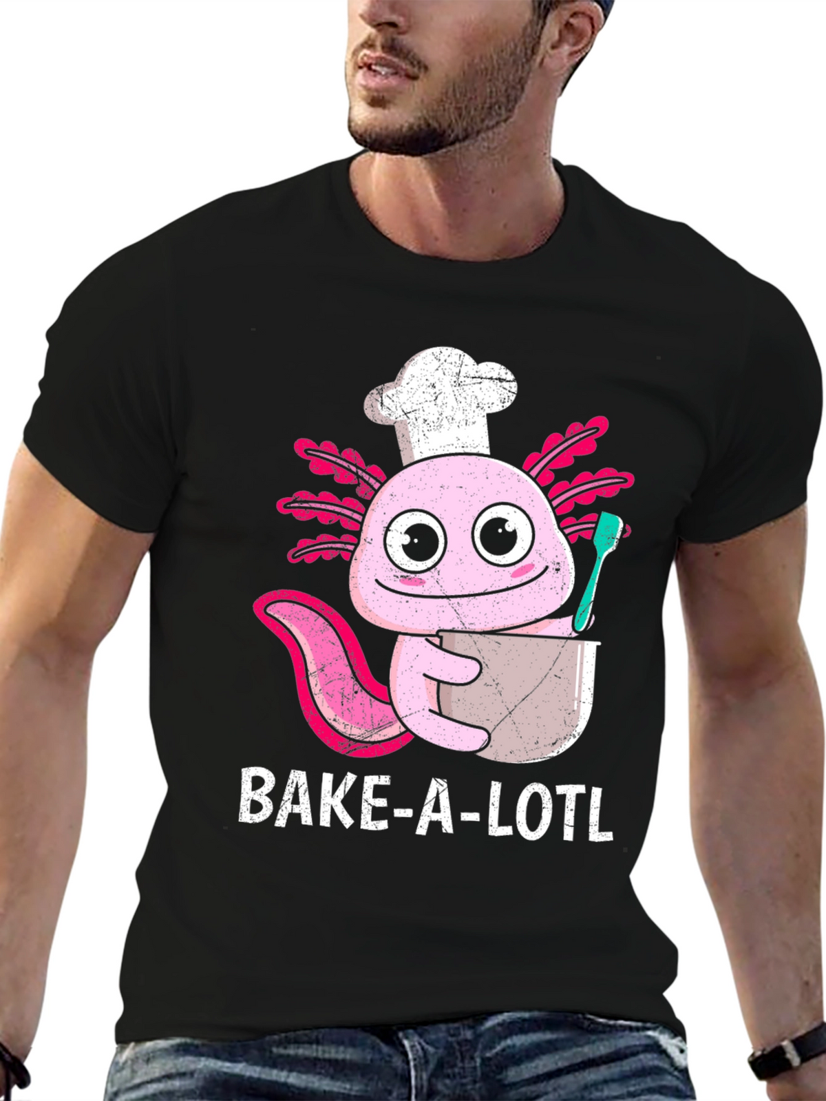 Bake-A-Lotl Funny Axolotl Chef T-Shirt