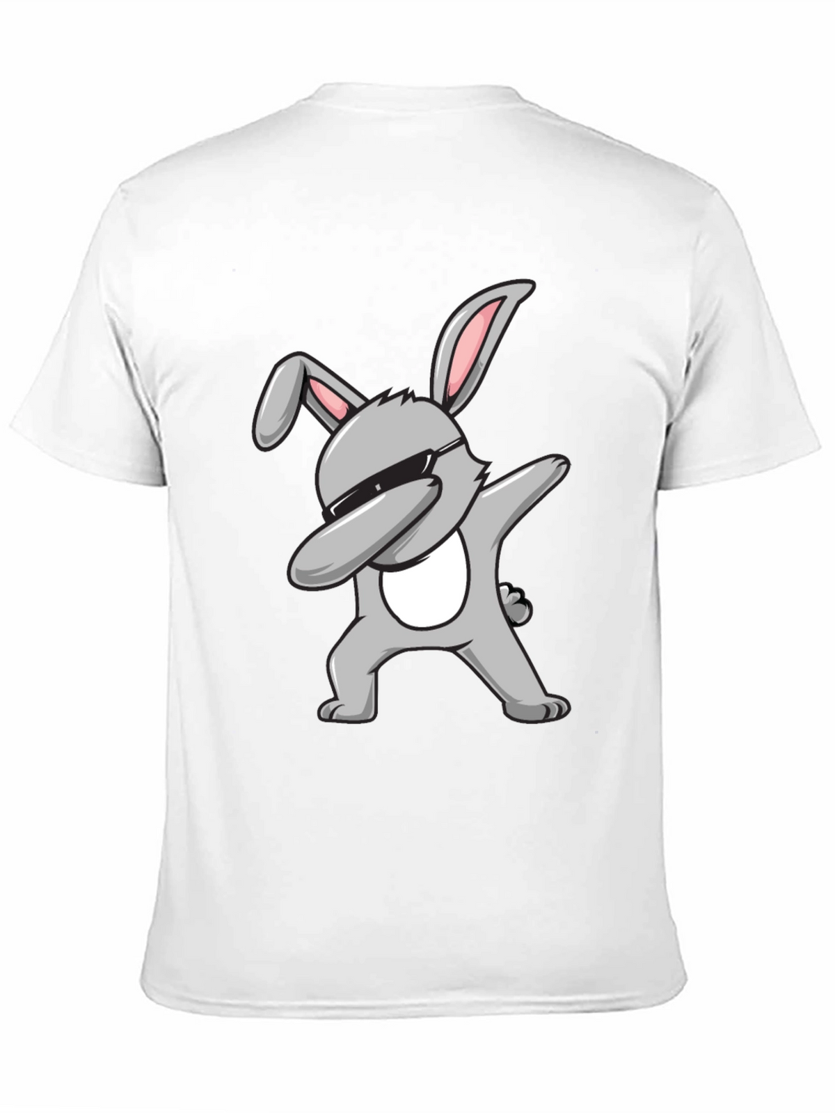 Dabbing Bunny Graphic Tee - Black Cotton T-Shirt