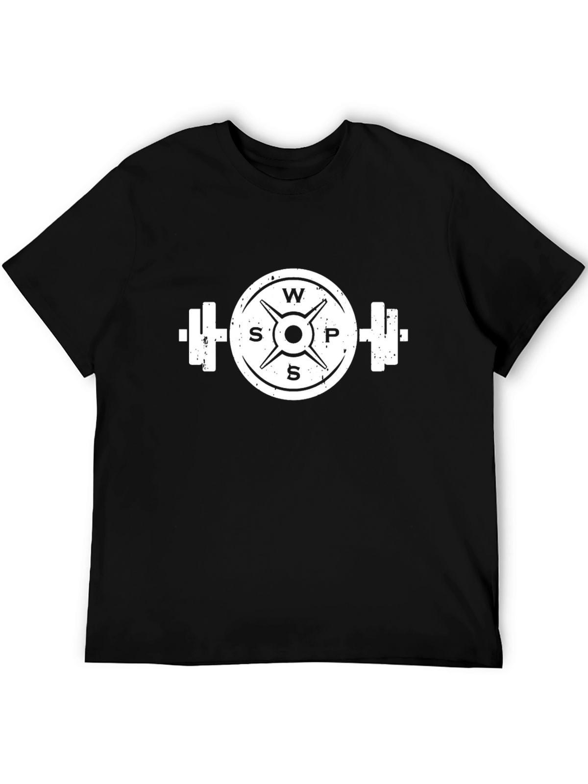 Workout T-Shirt: Weight Plate Barbell Design