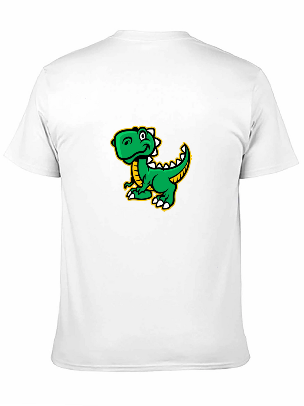 Cartoon Dinosaur Graphic Tee - Black Cotton T-Shirt