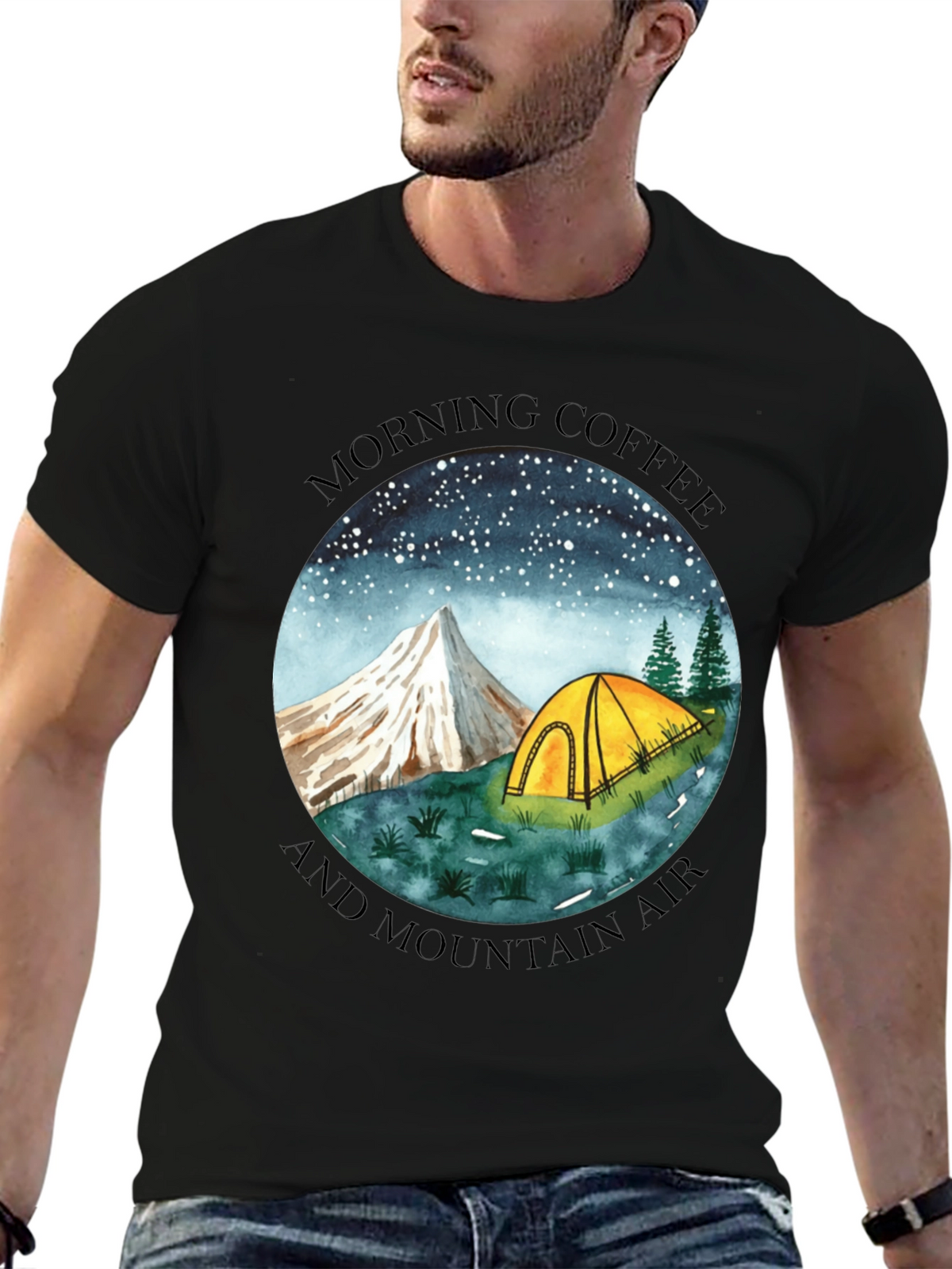 Morning Coffee & Mountain Air Graphic Tee
