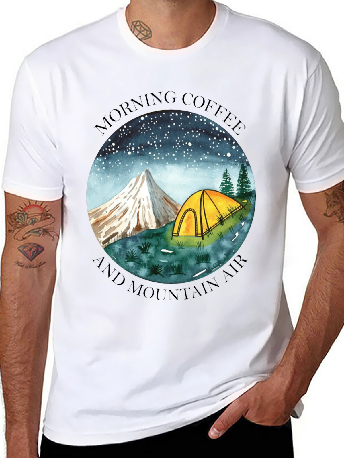 Morning Coffee & Mountain Air Graphic Tee