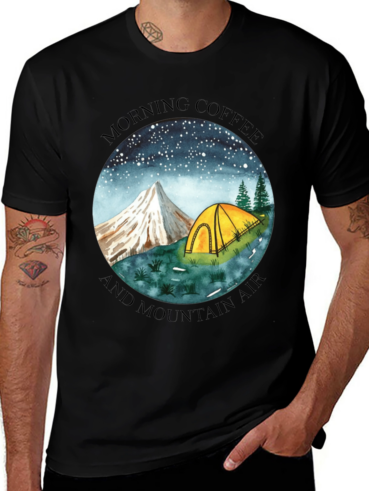 Morning Coffee & Mountain Air Graphic Tee