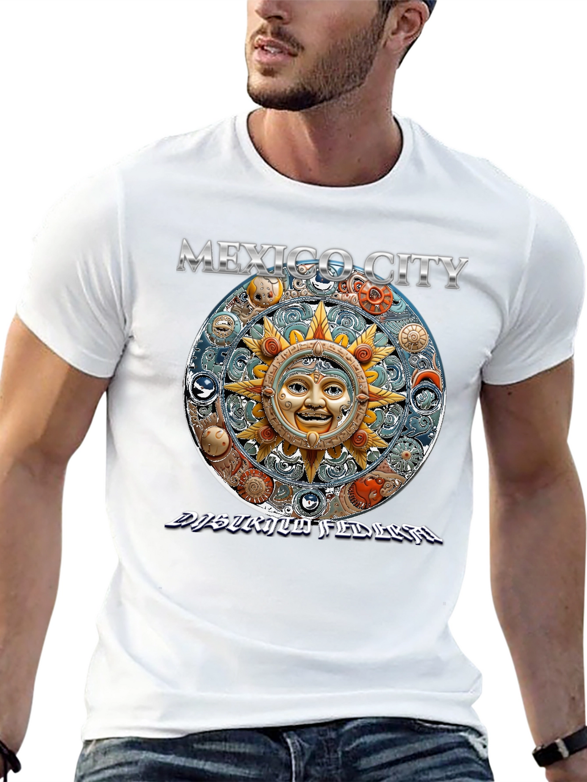 Mexico City Sun Stone Graphic Tee