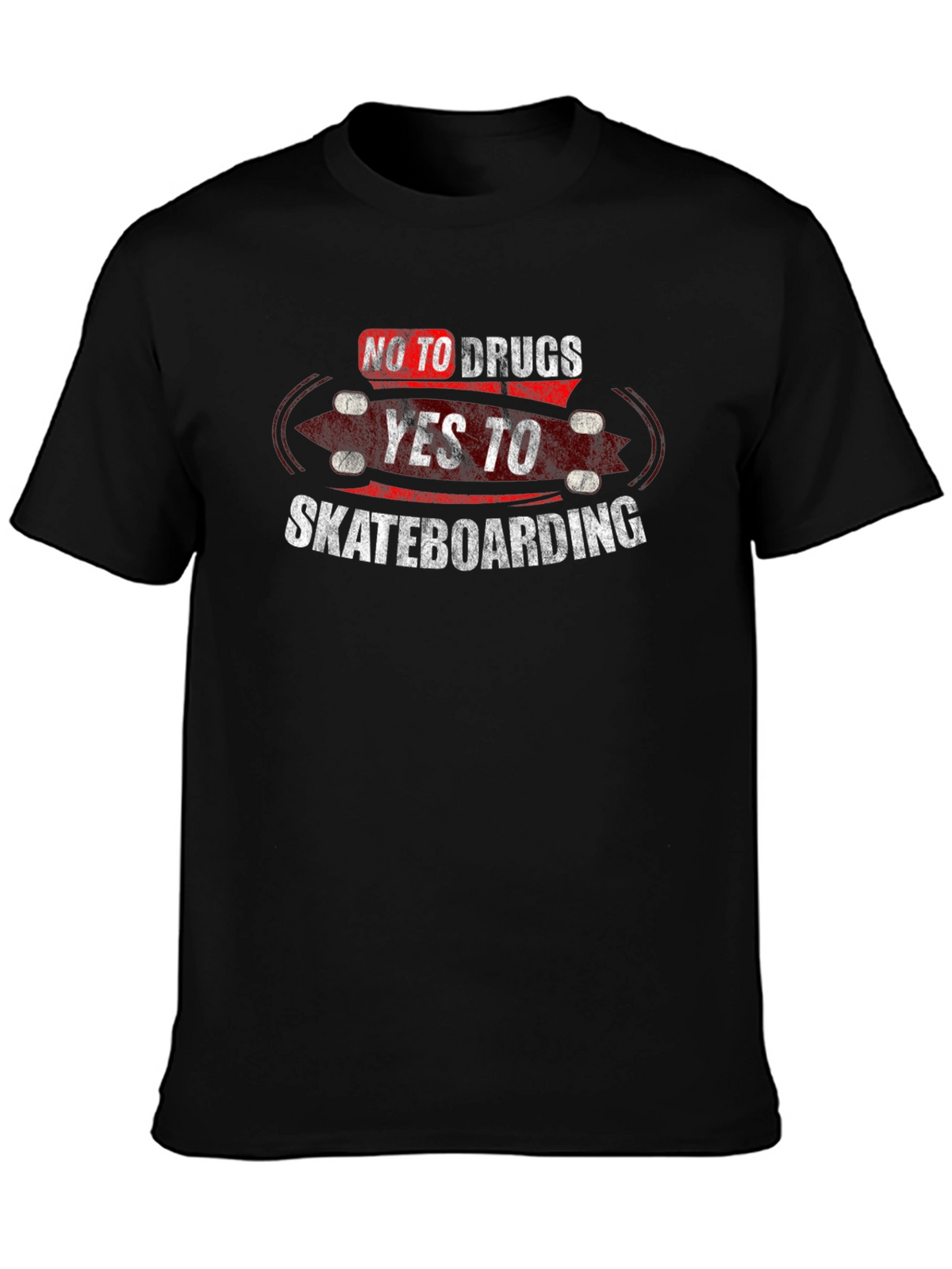 No Drugs Yes Skateboarding Black T-Shirt