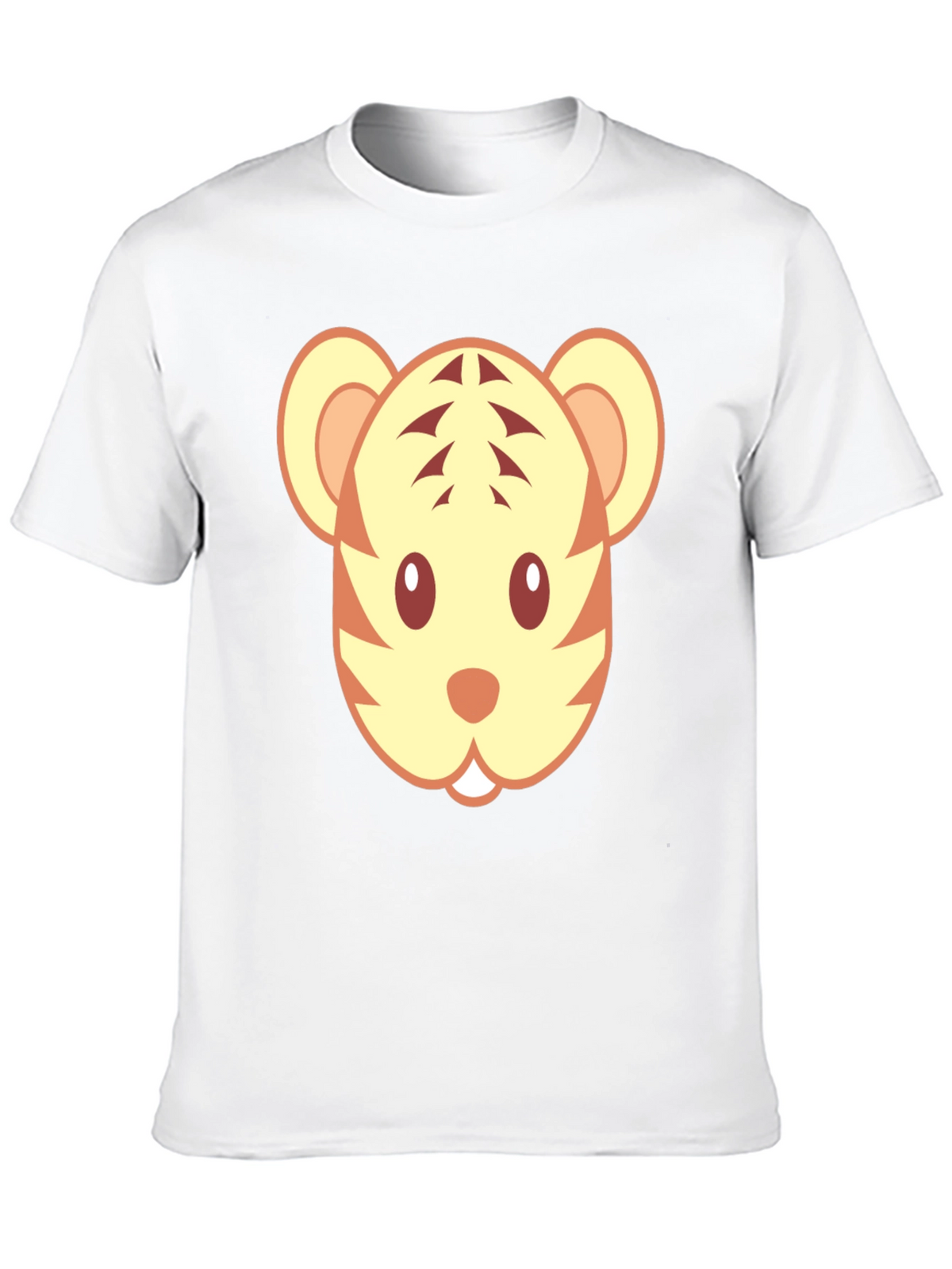Cute Tiger Face Graphic Black T-Shirt