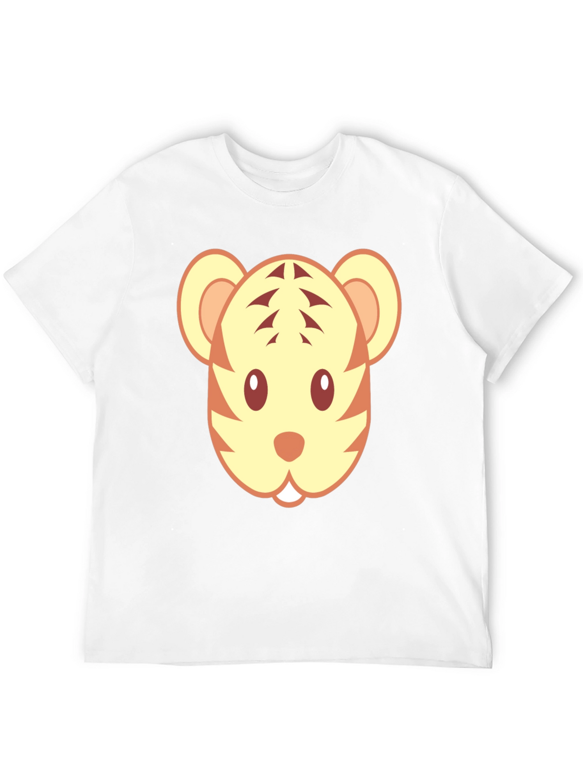 Cute Tiger Face Graphic Black T-Shirt
